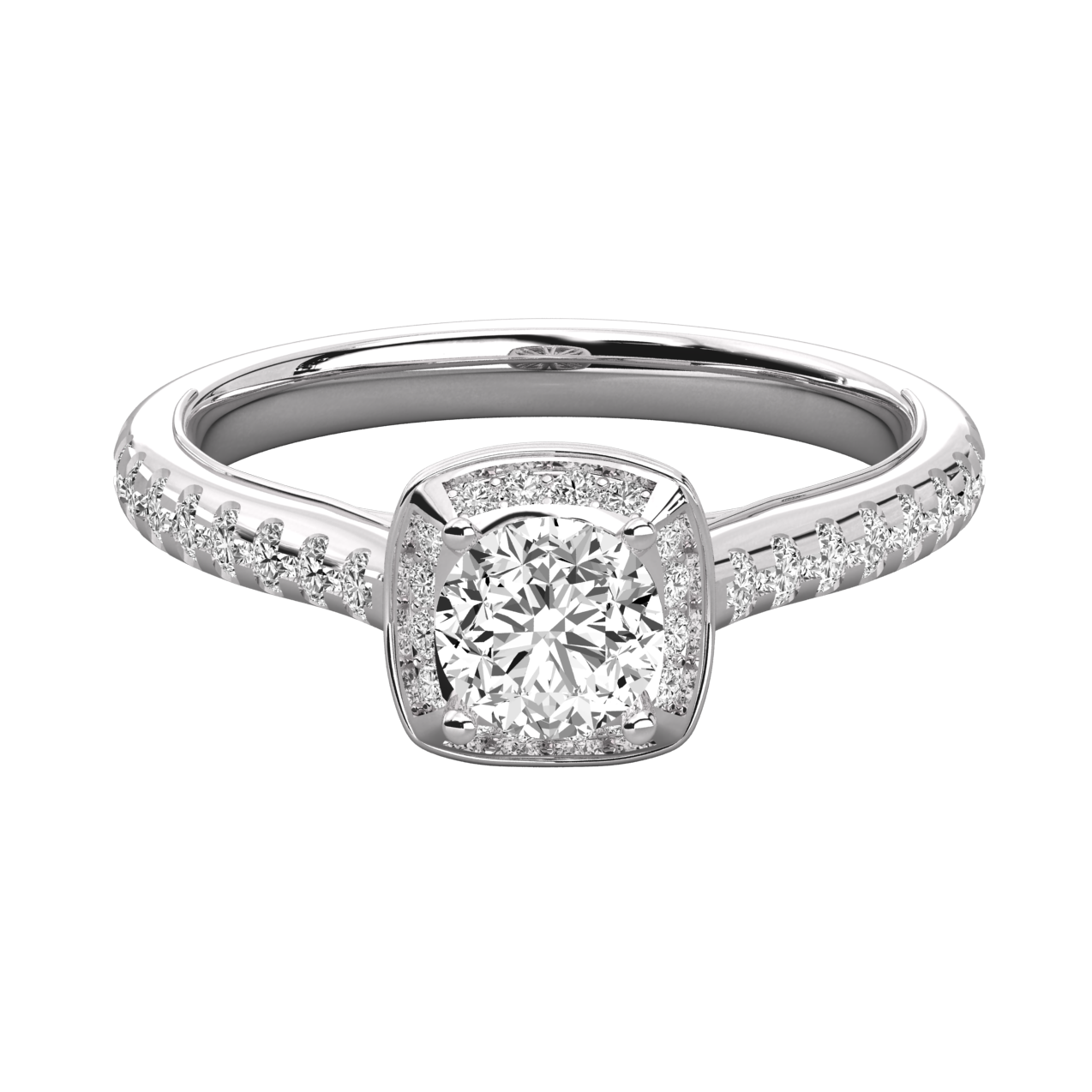 Keeva Jewels Round Cut Diamond Micro Prong Set Halo Engagement Ring - KJR5094