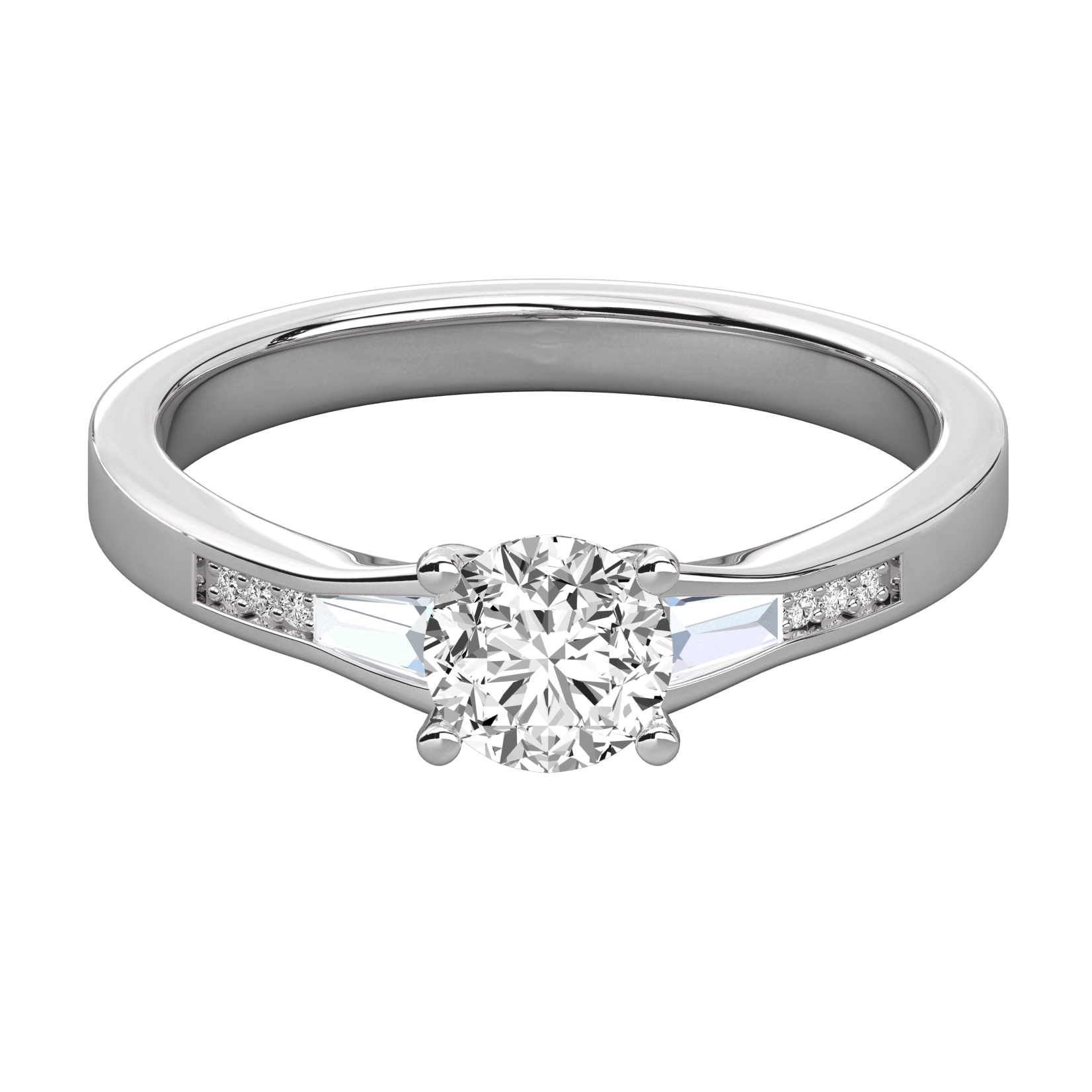 Keeva Jewels Round Diamond And Tapper bugget Designer Solitaire Ring - KJR5167