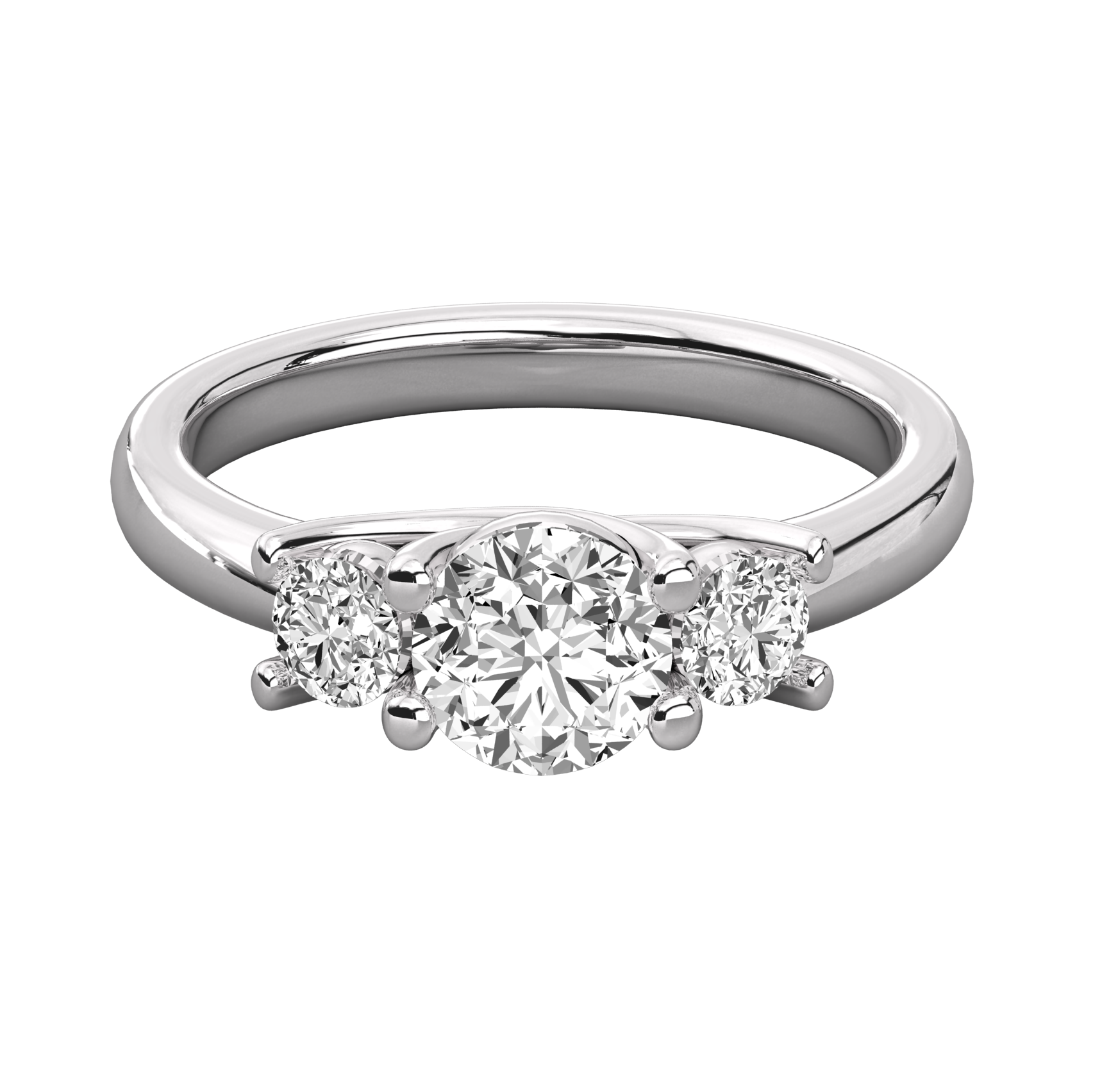 Keeva Jewels Round Diamond 3 Stone Wedding Band - KJR5038