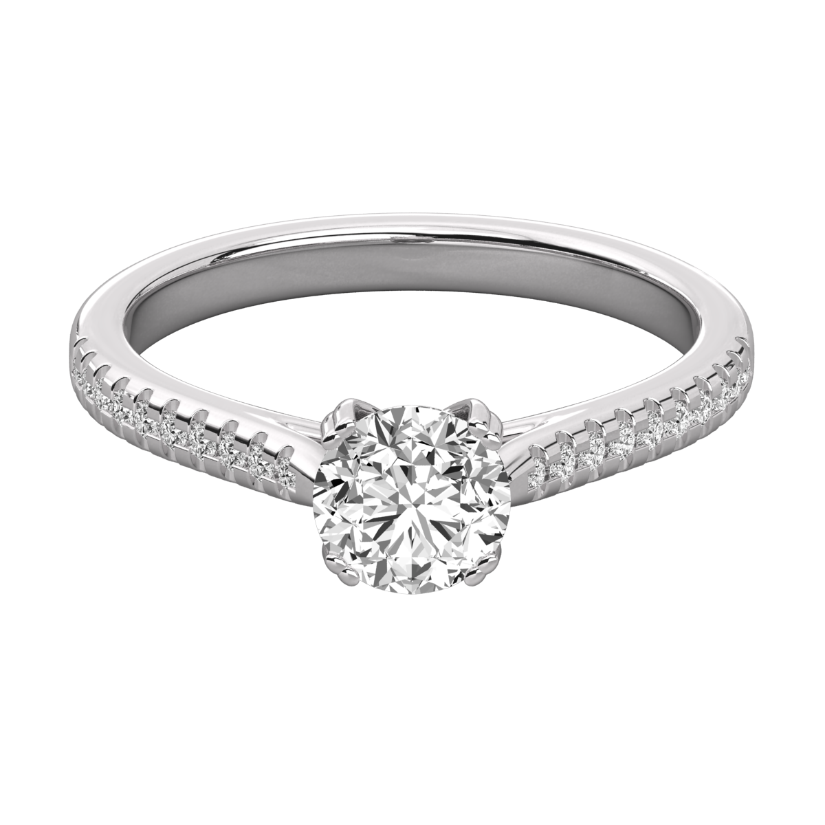 Keeva Jewels Round Diamond Micro Prong Set Solitaire Ring - KJR5072