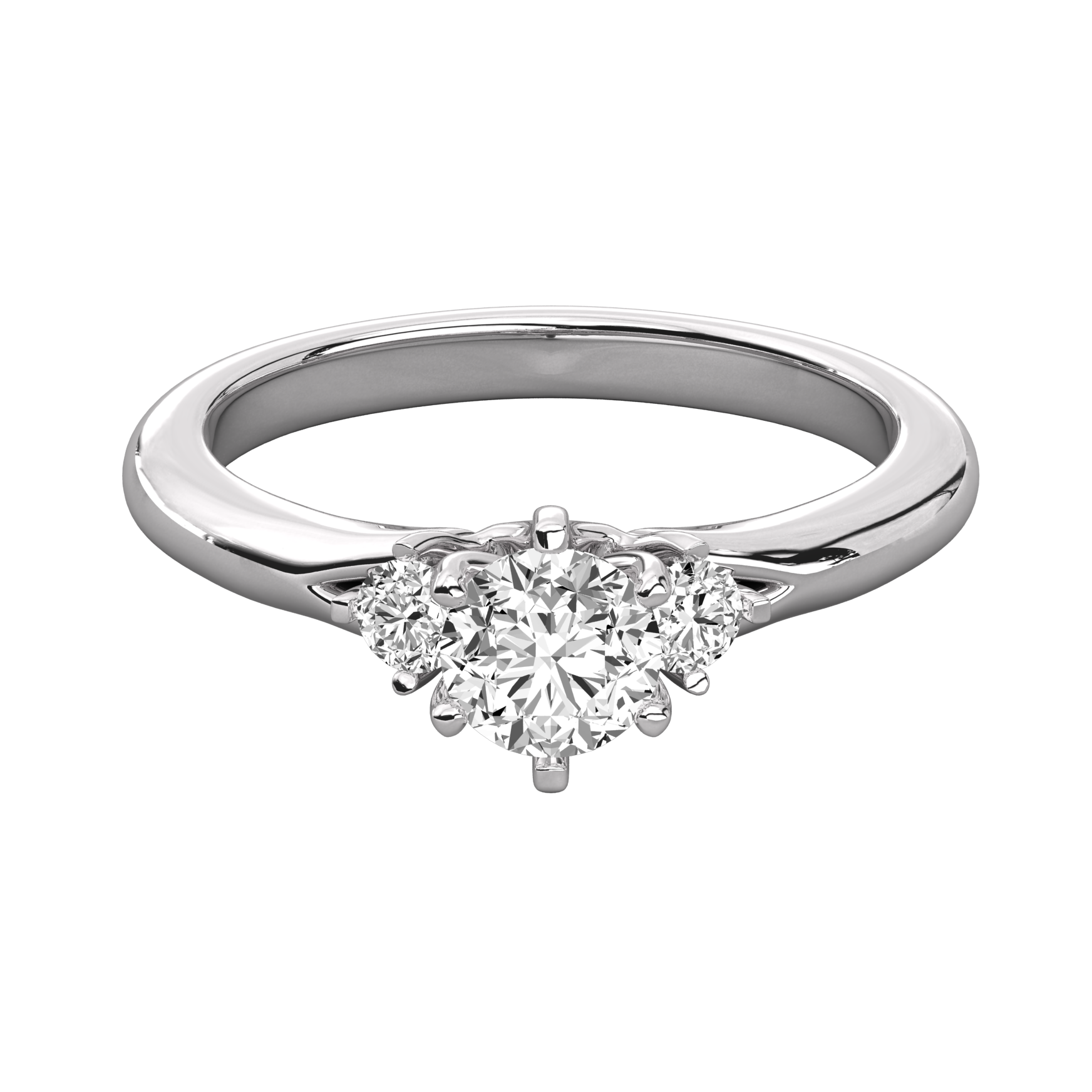 Keeva Jewels Round Cut Diamond 3 Stone Wedding Band - KJR5046