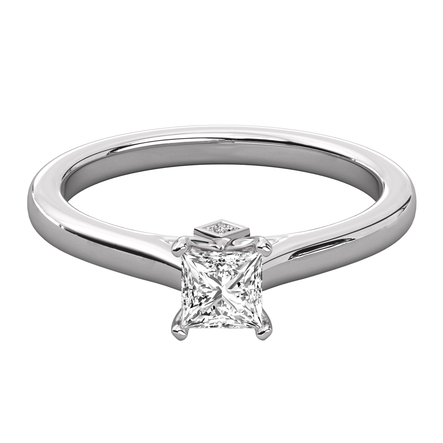 Keeva Jewels Princess Diamond Micro Prong Set Solitaire Ring - KJR5174