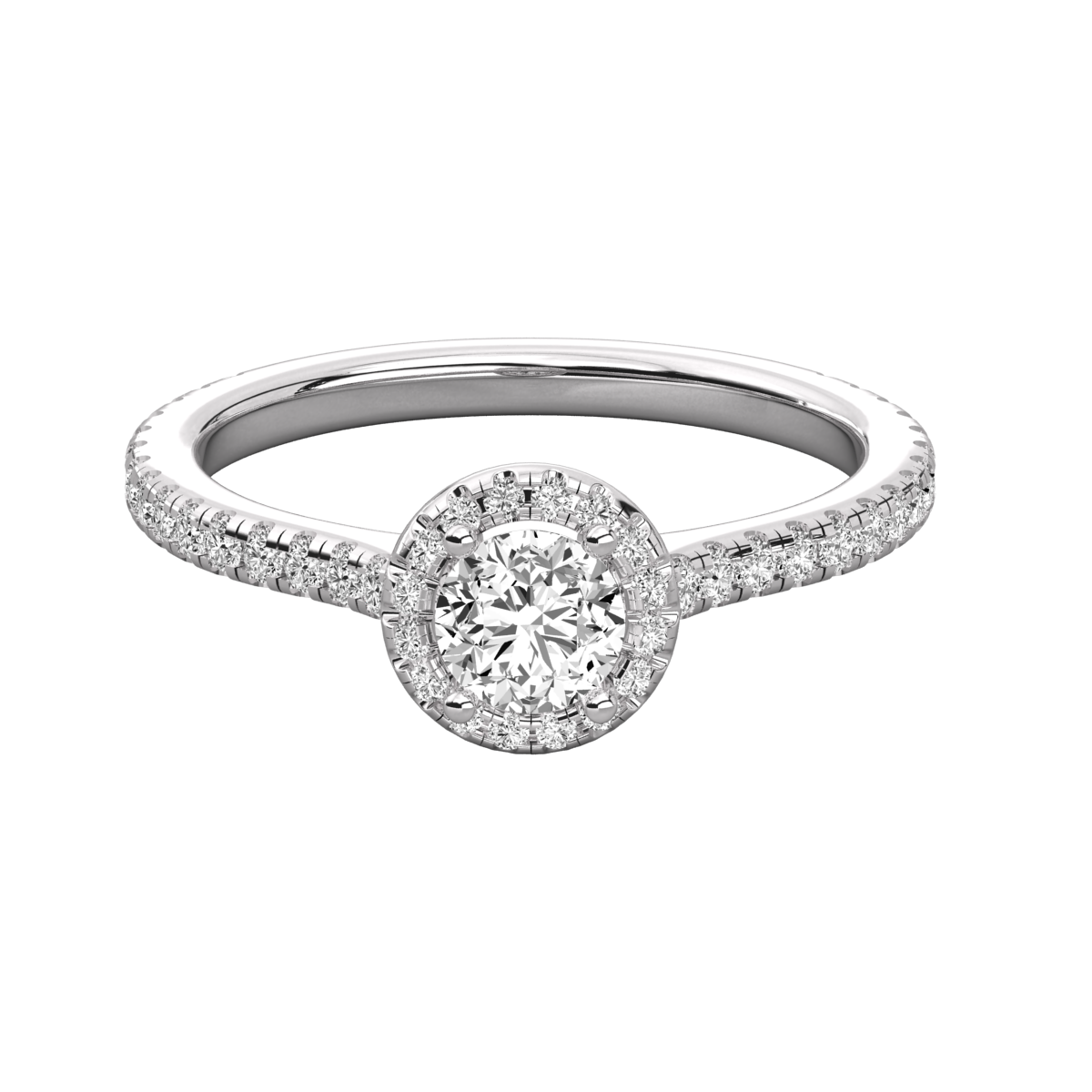 Keeva Jewels Round Diamond Micro Prong Set Halo Engagement Ring - KJR5095