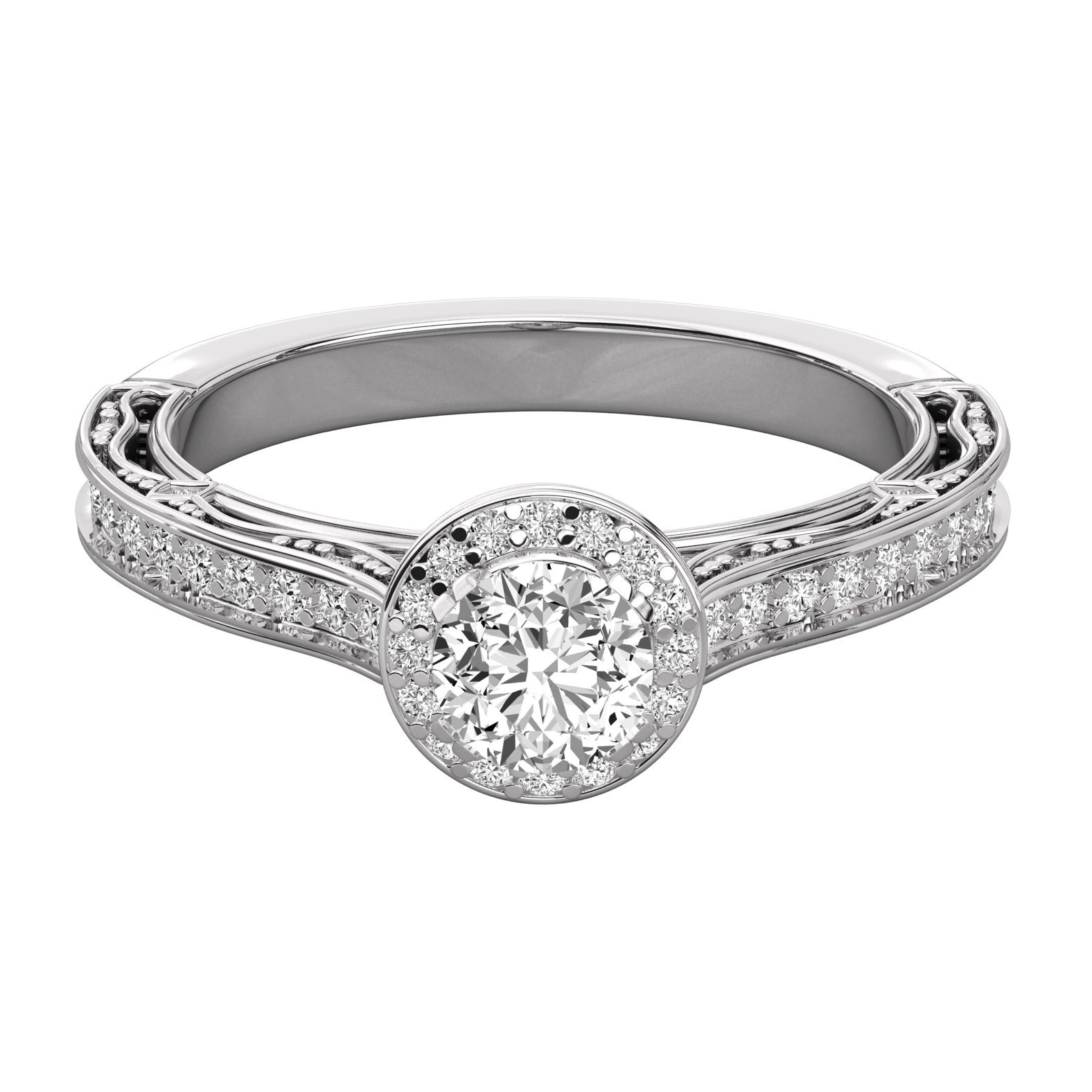 Keeva Jewels Round Diamond Halo Engagement Ring - KJR5195