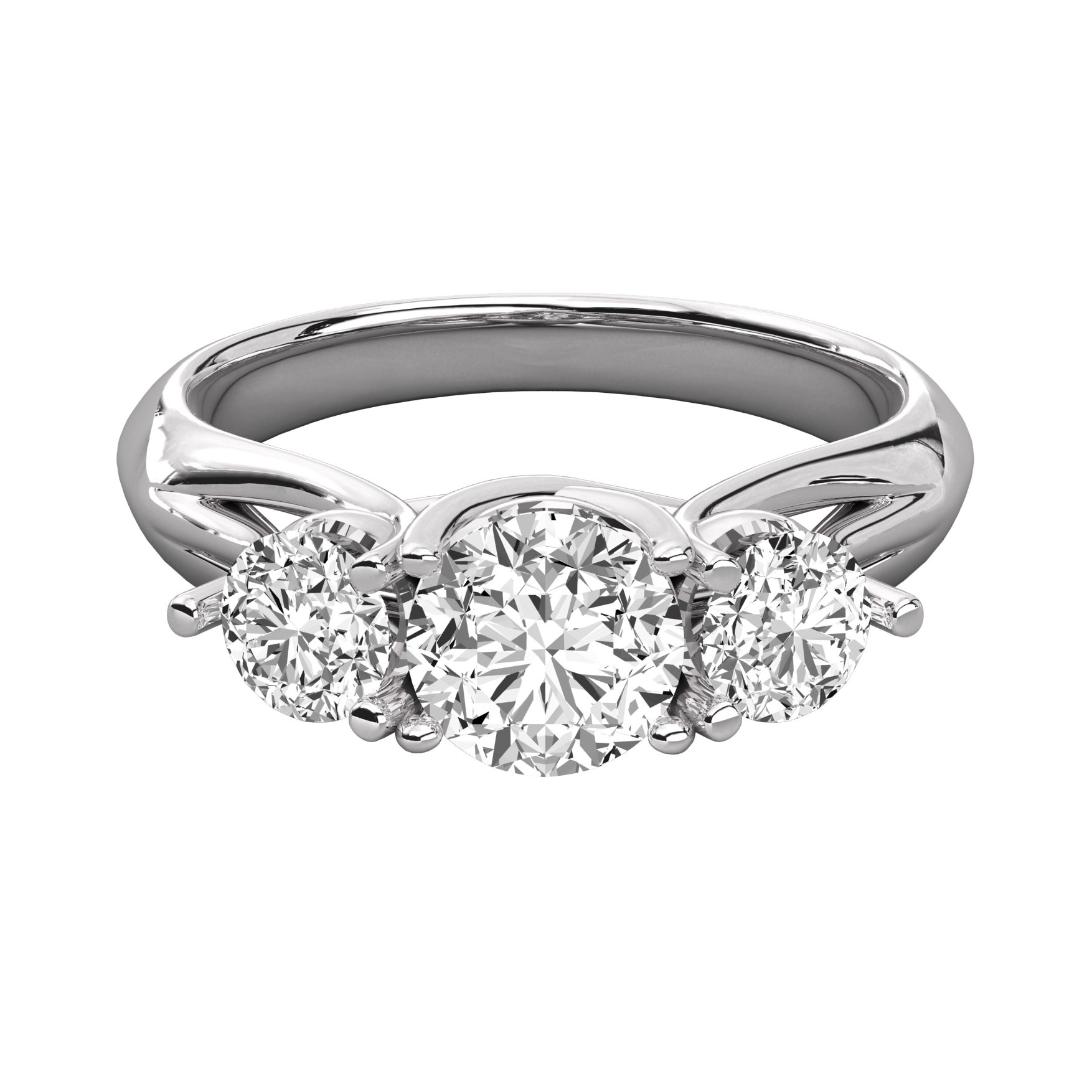 Keeva Jewels Round Cut Diamond 3 Stone Wedding Band - KJR5036