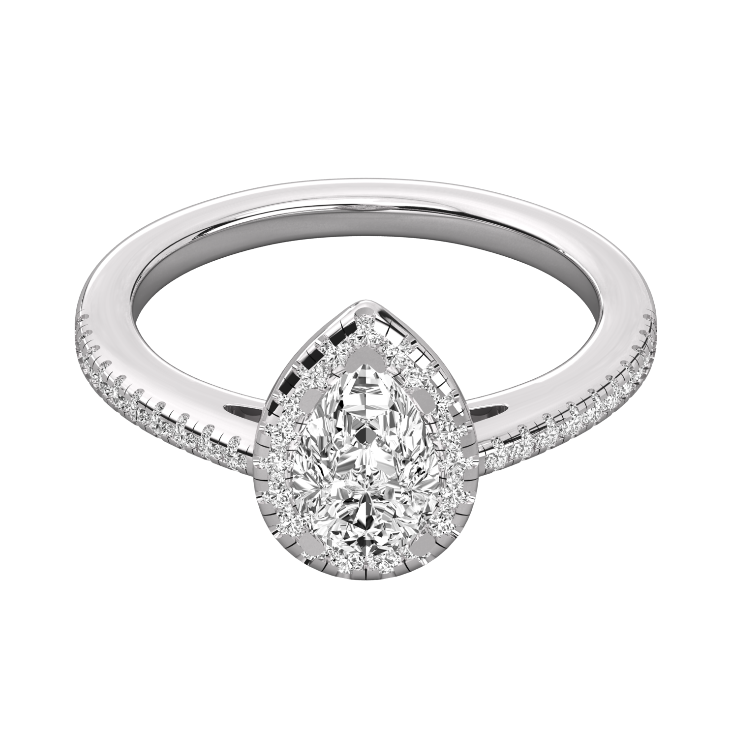 Keeva Jewels Round And Pear Diamond Halo Engagement Ring - KJR5081