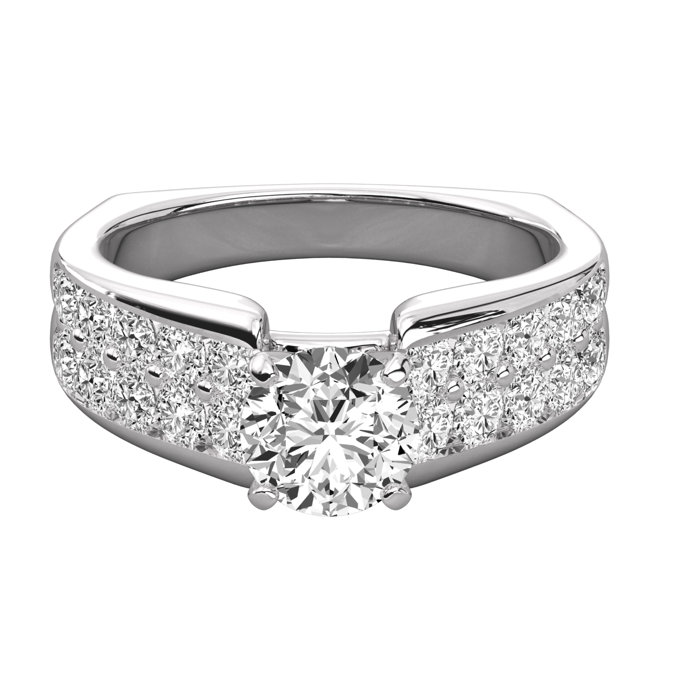 Keeva Jewels Round Diamond Prong Set Designer Engagement Ring - KJR5223