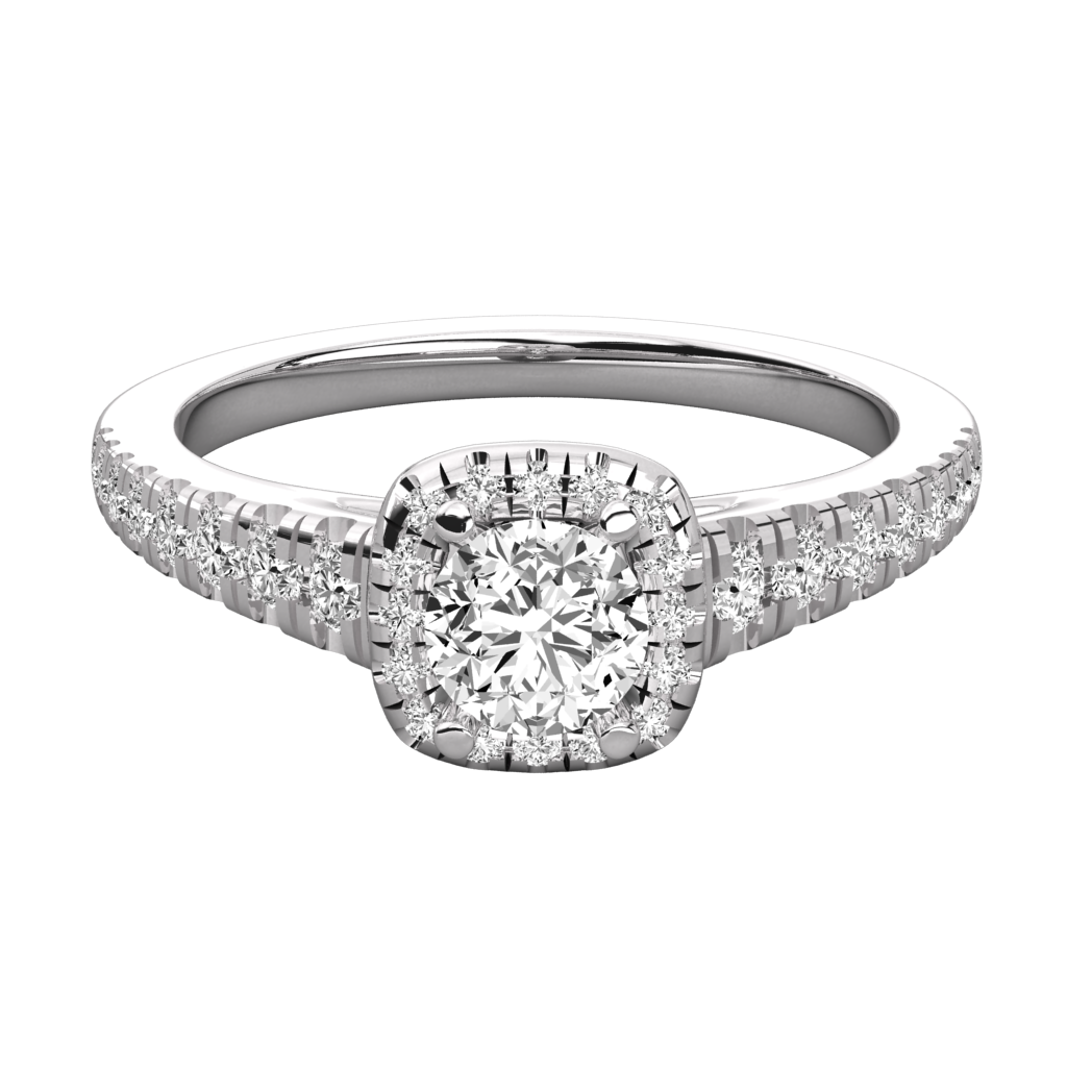 Keeva Jewels Round Diamond Square Halo Engagement Ring - KJR5093