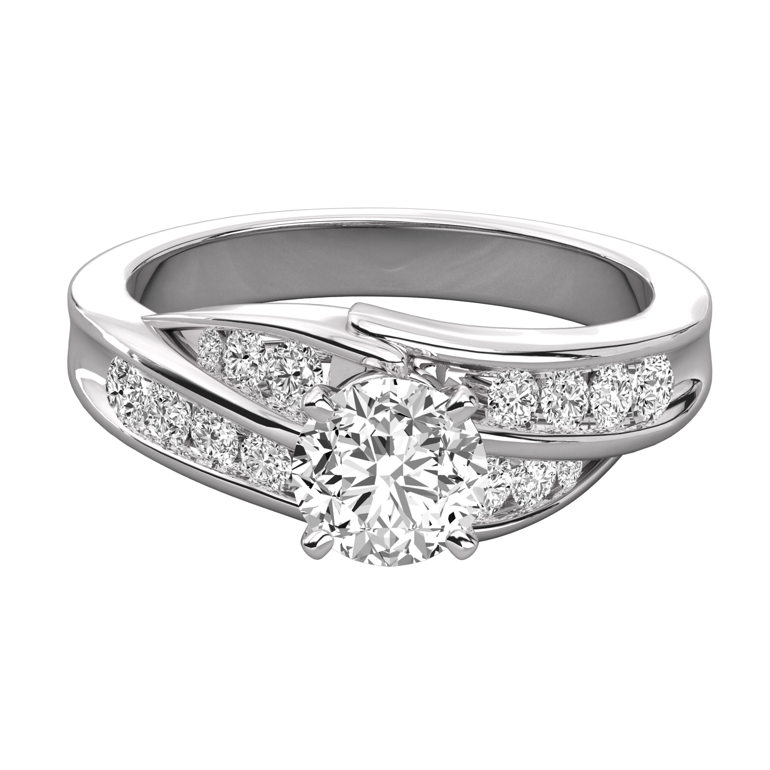 Keeva Jewels Round Diamond Two Shank Solitaire Engagement Ring - KJR5230