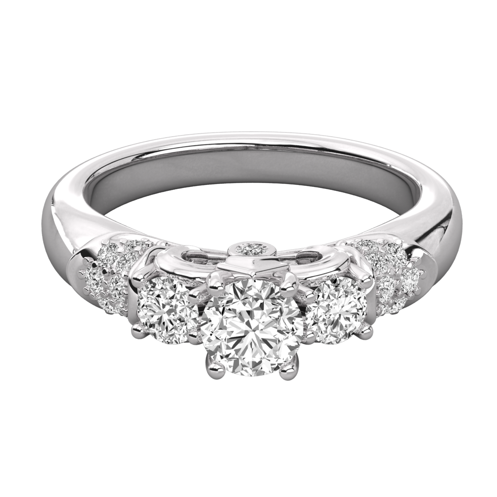 Keeva Jewels Round Diamond 3 Stone Designer Wedding Band - KJR5198