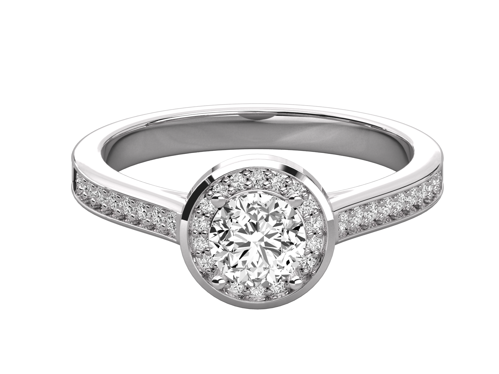 Keeva Jewels Round Diamond Prong Set Round Halo Engagement Ring - KJR5101