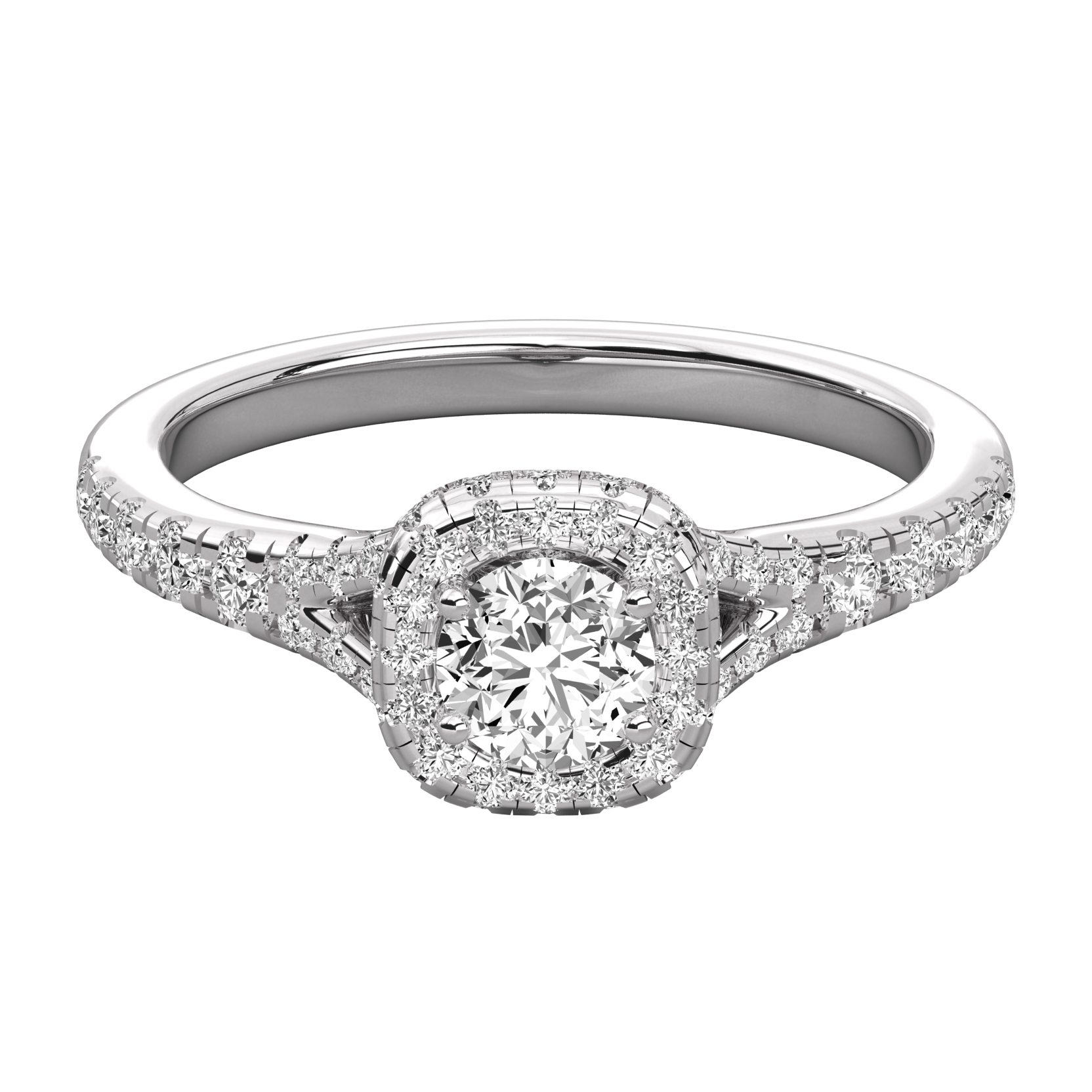 Keeva Jewels Round Diamond Micro Prong Set Round Halo Engagement Ring - KJR5107