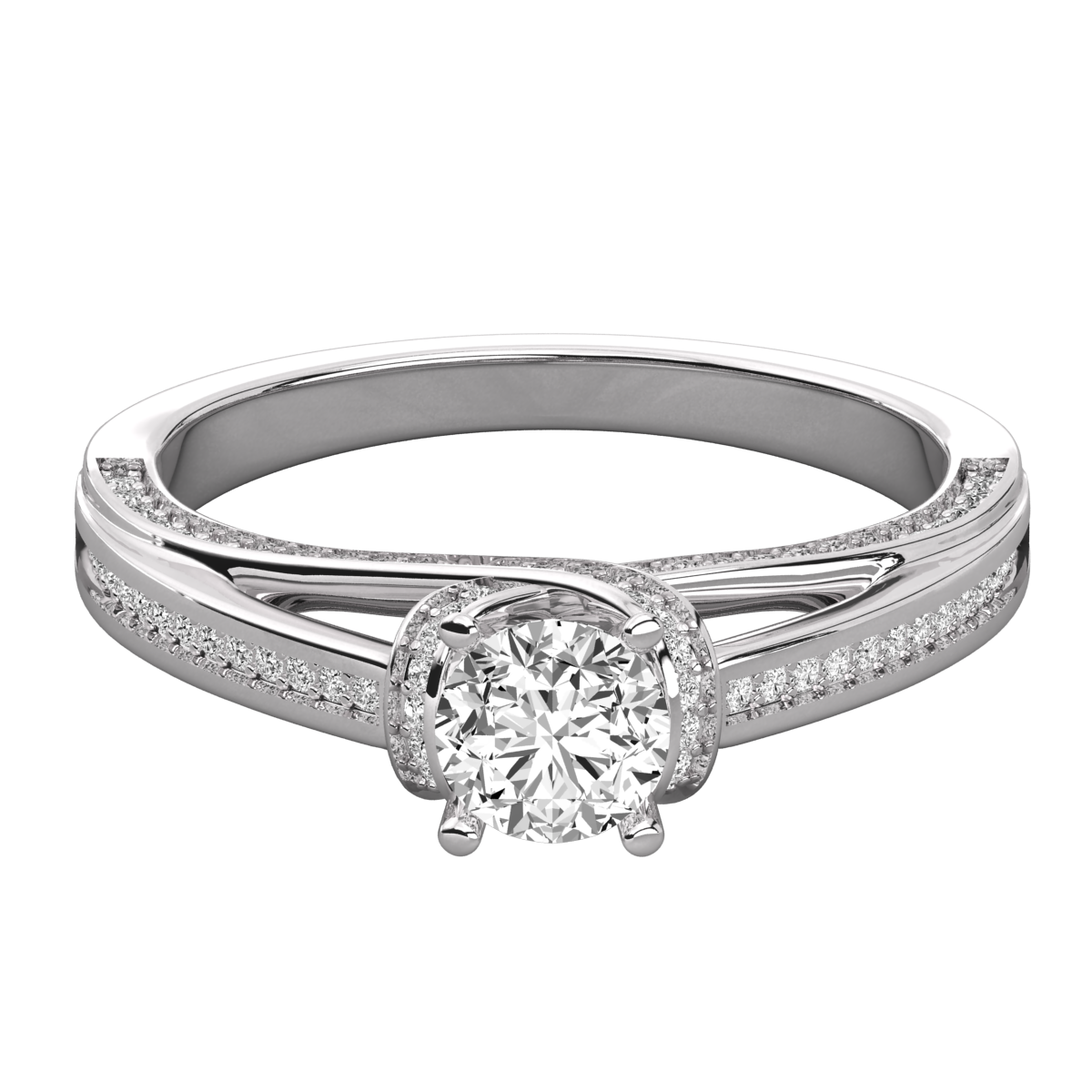 Keeva Jewels Round Diamond  Cross Shank Solitaire Wedding Band - KJR5136