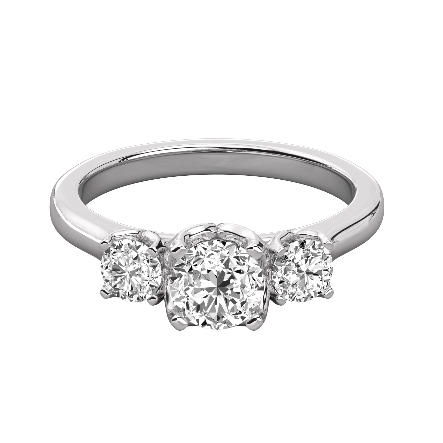 Keeva Jewels Round Diamond Prong Set 3 Stone Wedding Band - KJR5032