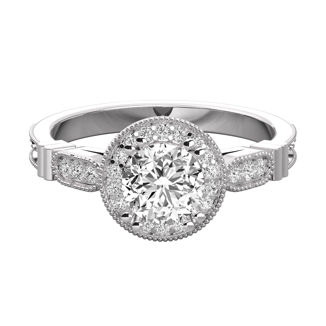 Keeva Jewels Round Diamond Prong Set Halo Engagement Ring - KJR5087