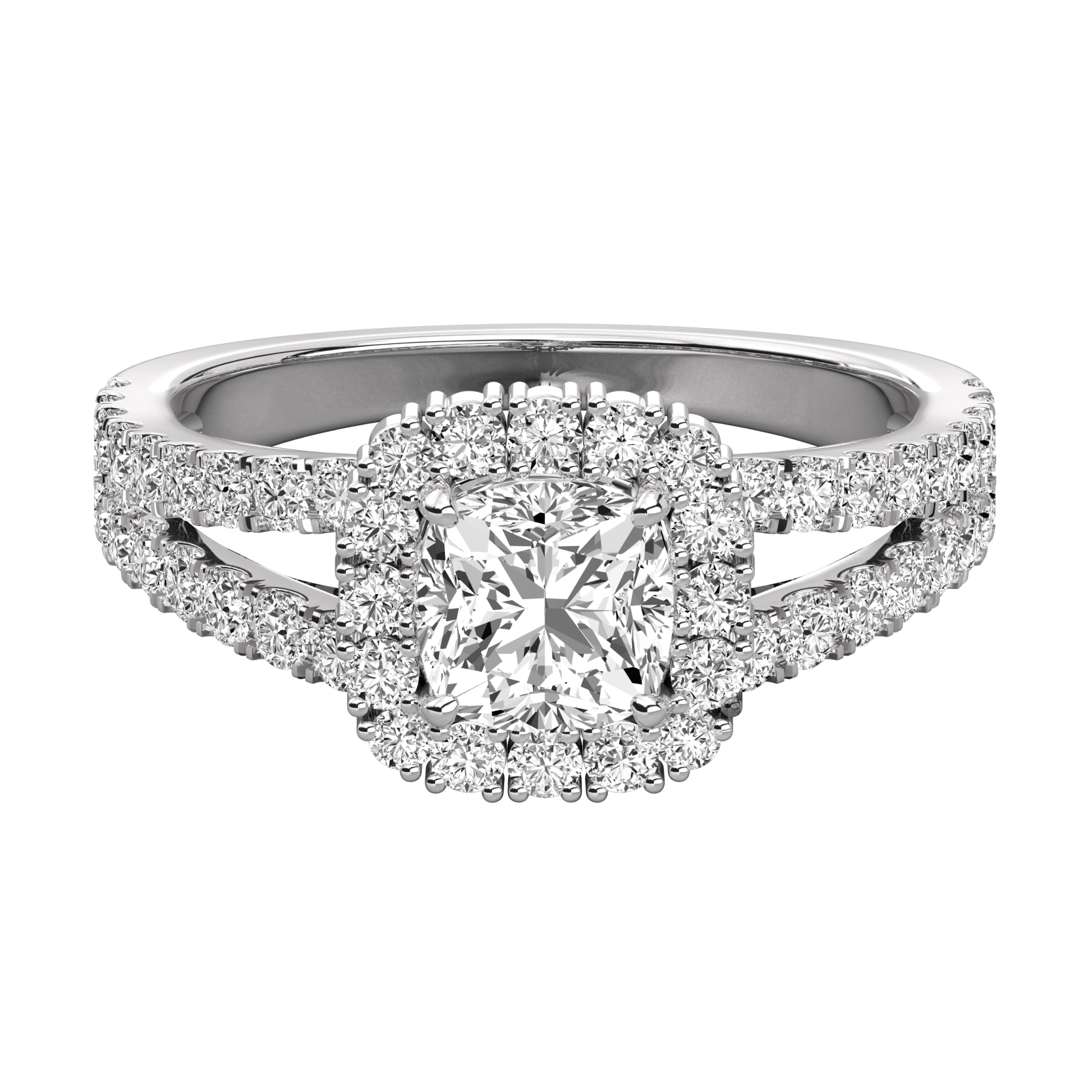 Keeva Jewels Round And Cushion Diamond Halo Engagement Ring - KJR5224