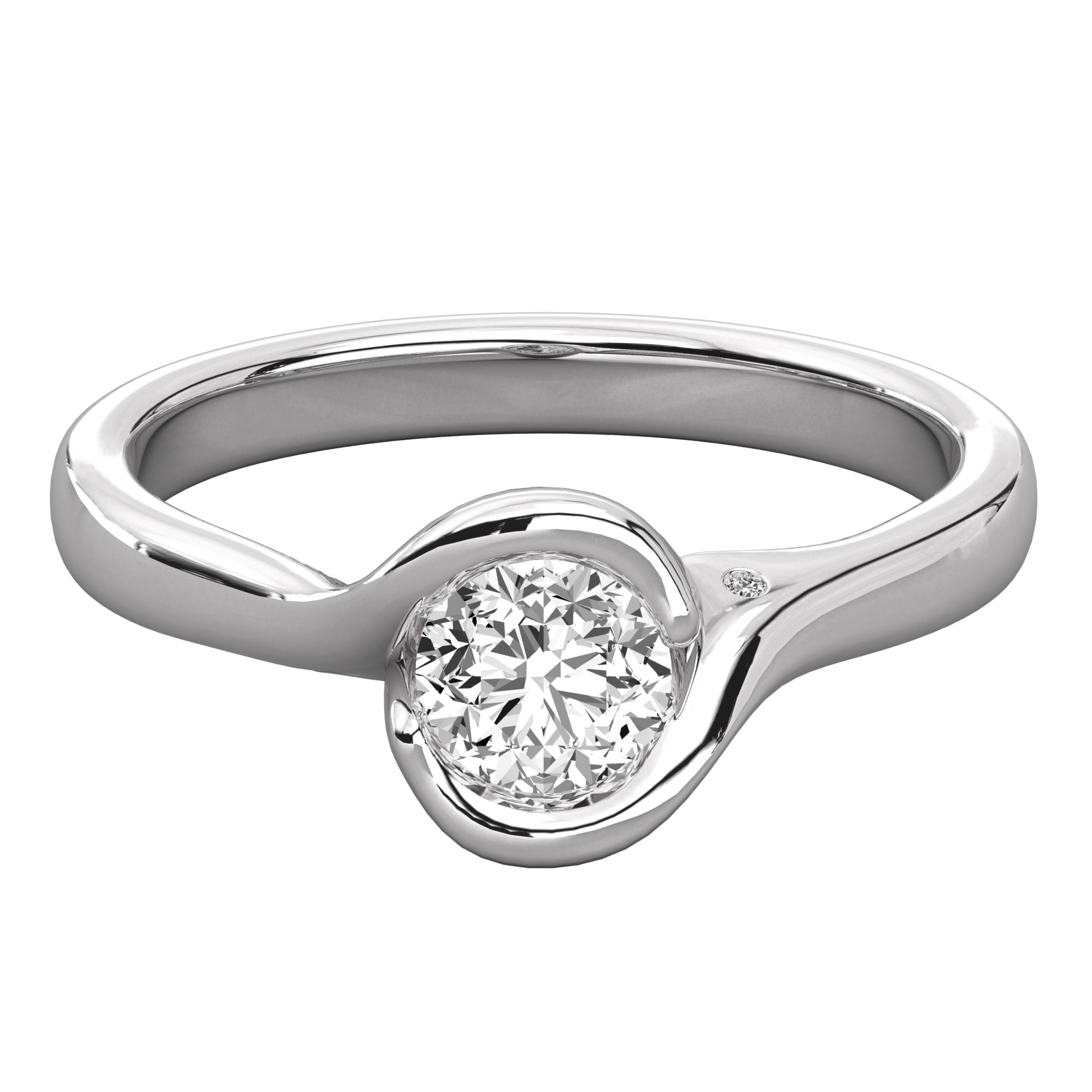 Keeva Jewels Round Diamond Bypass Halo Solitaire Ring - KJR5179