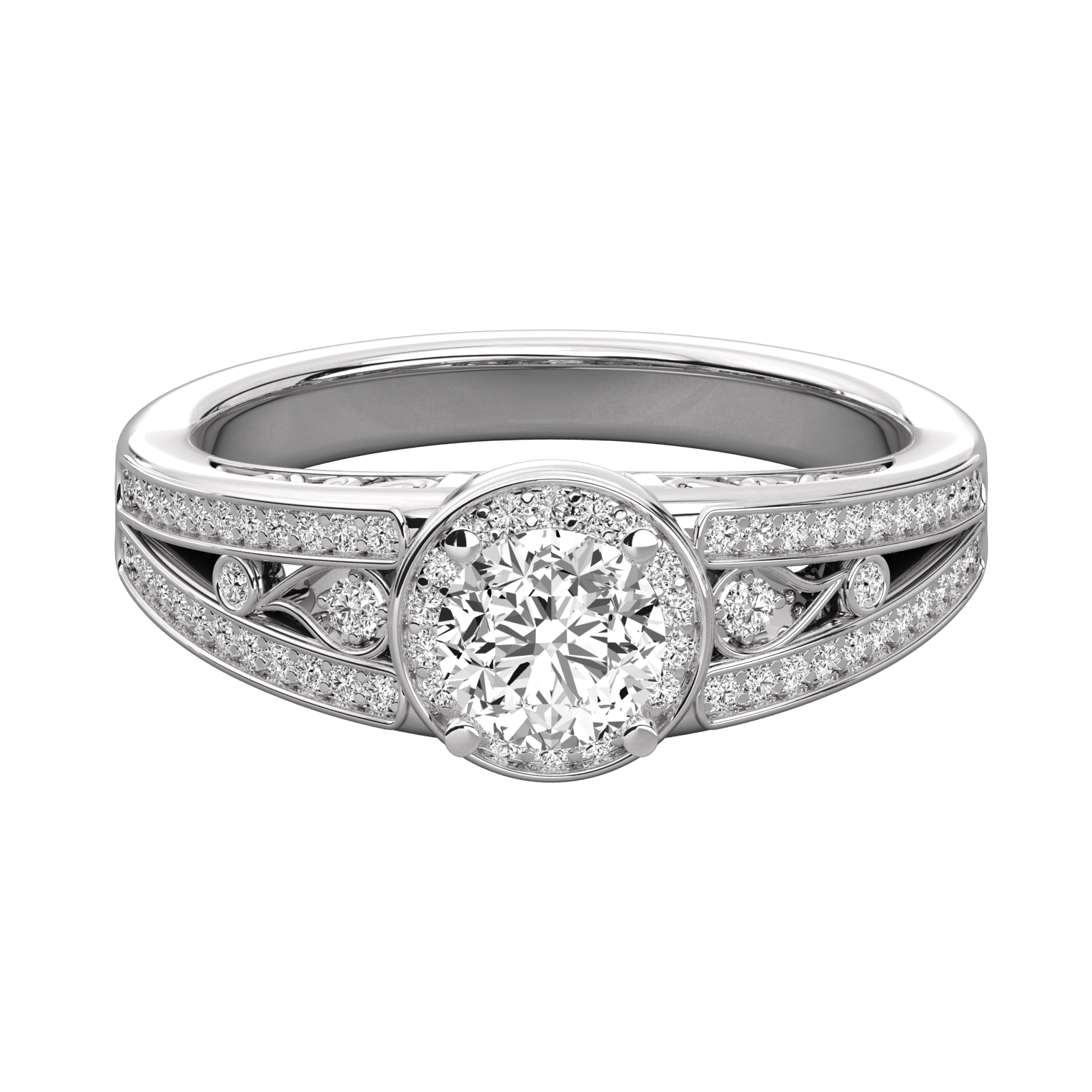 Keeva Jewels Round Diamond Prong Set Halo Engagement Ring - KJR5102