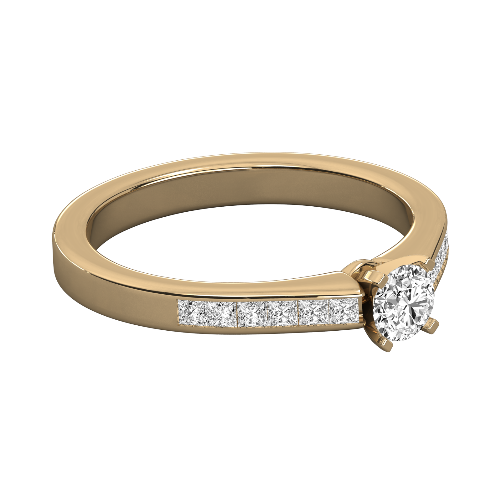 Keeva Jewels Round Cut Diamond And Princess Cut Diamond Solitaire Ring - KJR5069