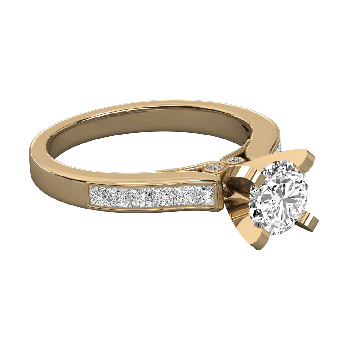 Keeva Jewels Round Cut Diamond Channel Set Solitaire Ring - KJR5079