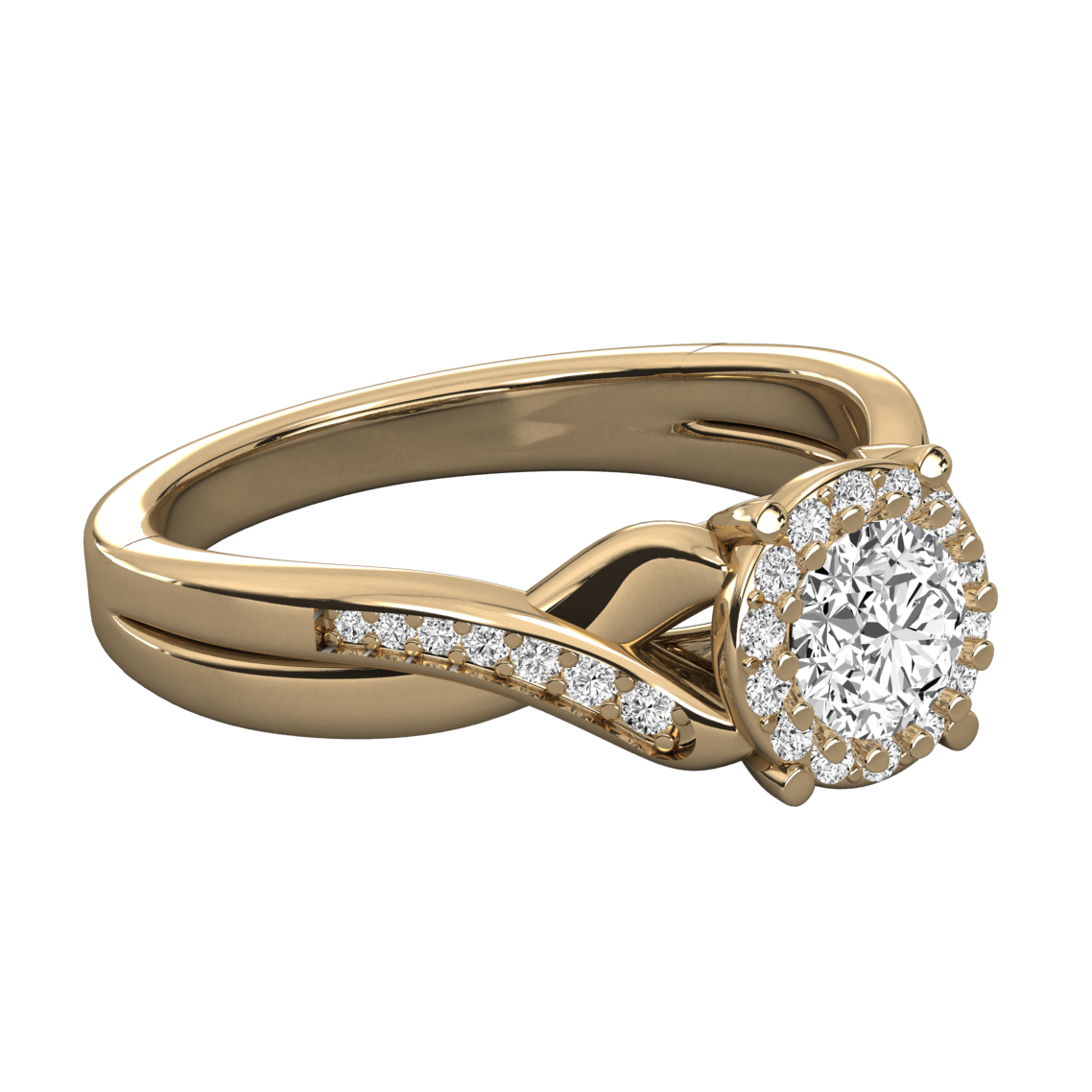 Keeva Jewels Round Diamond Twisted Shank Halo Engagement Ring - KJR5091