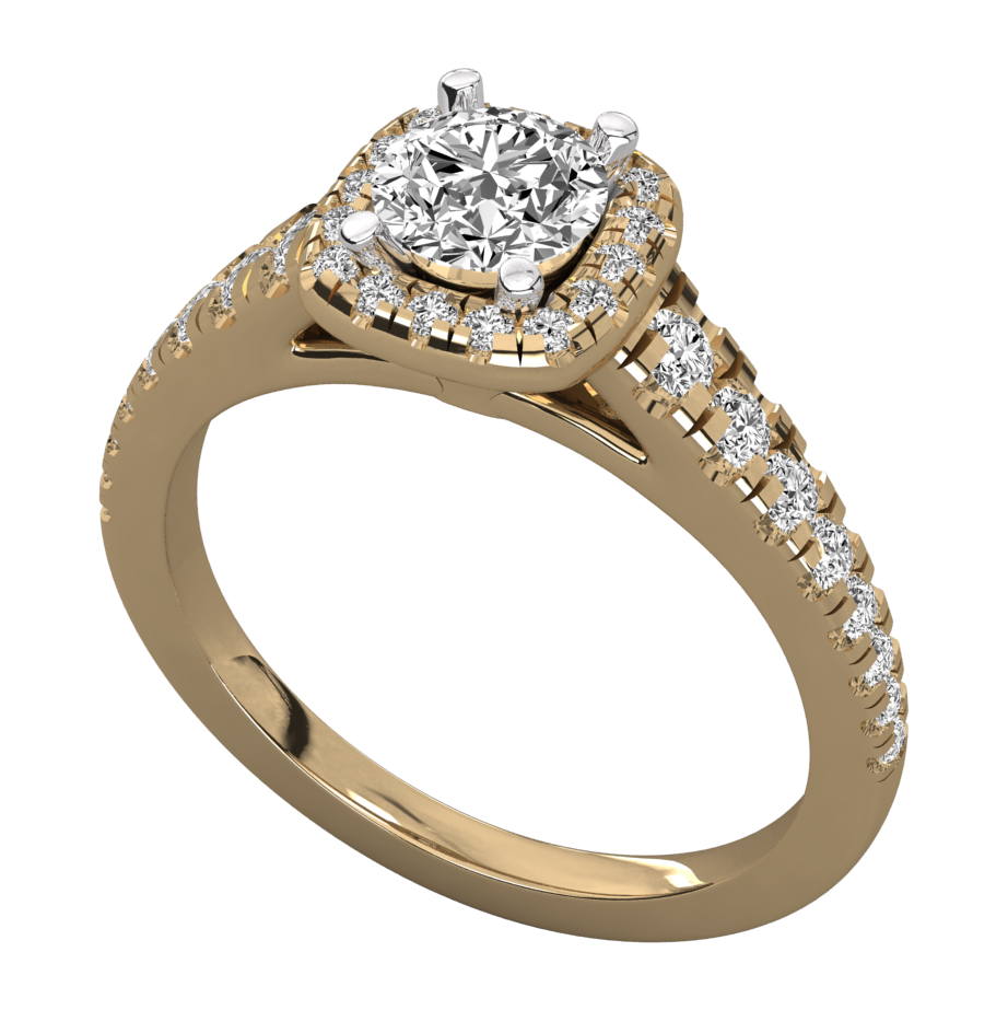 Keeva Jewels Round Diamond Square Halo Engagement Ring - KJR5093