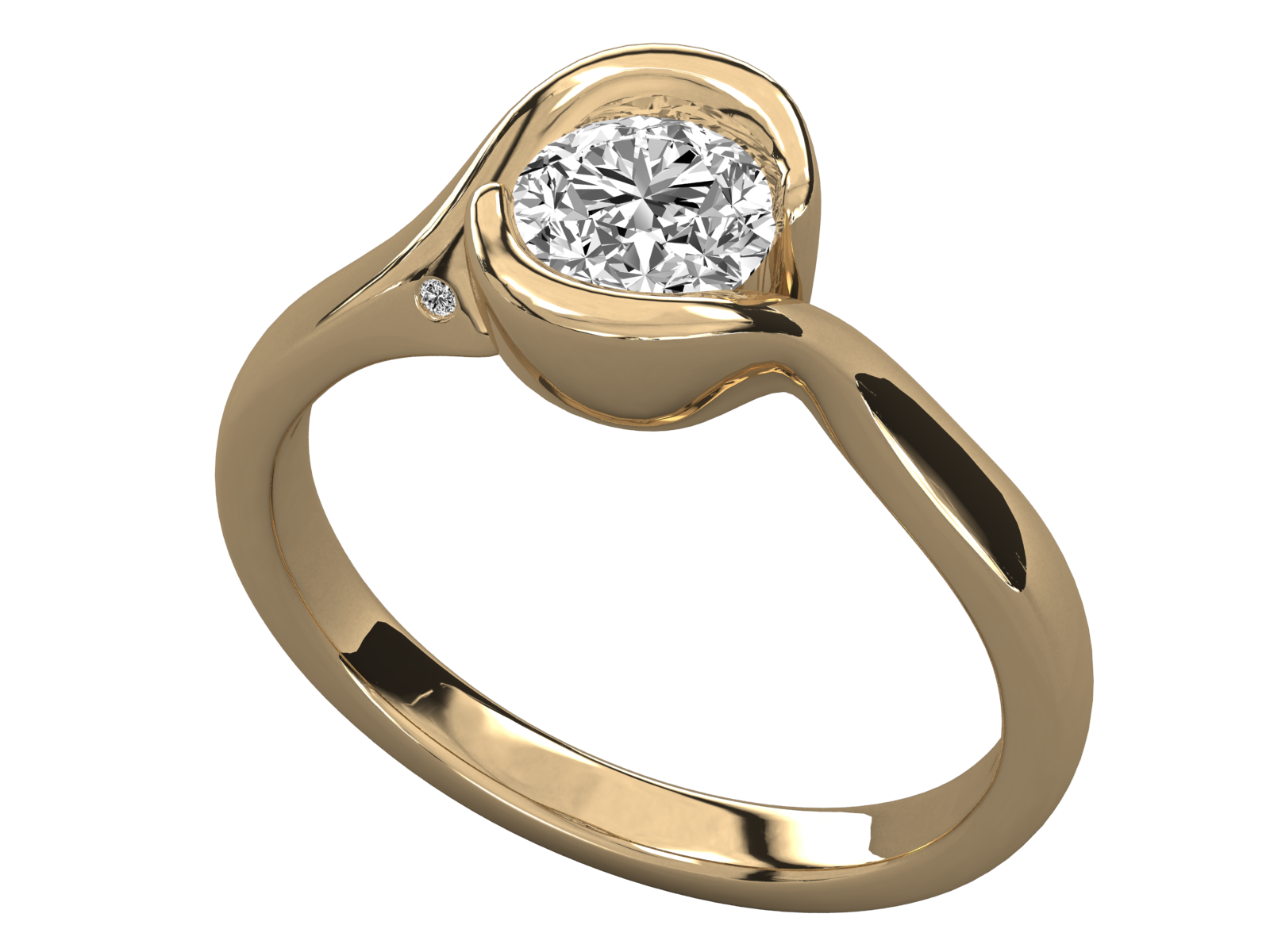 Keeva Jewels Round Diamond Bypass Halo Solitaire Ring - KJR5179