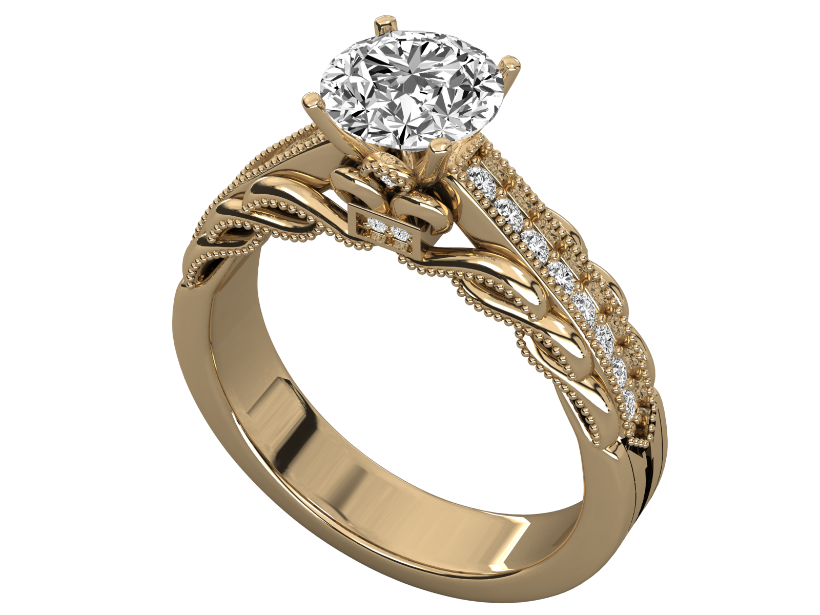 Keeva Jewels Round Diamond Loop Round Engagement Ring - KJR5188