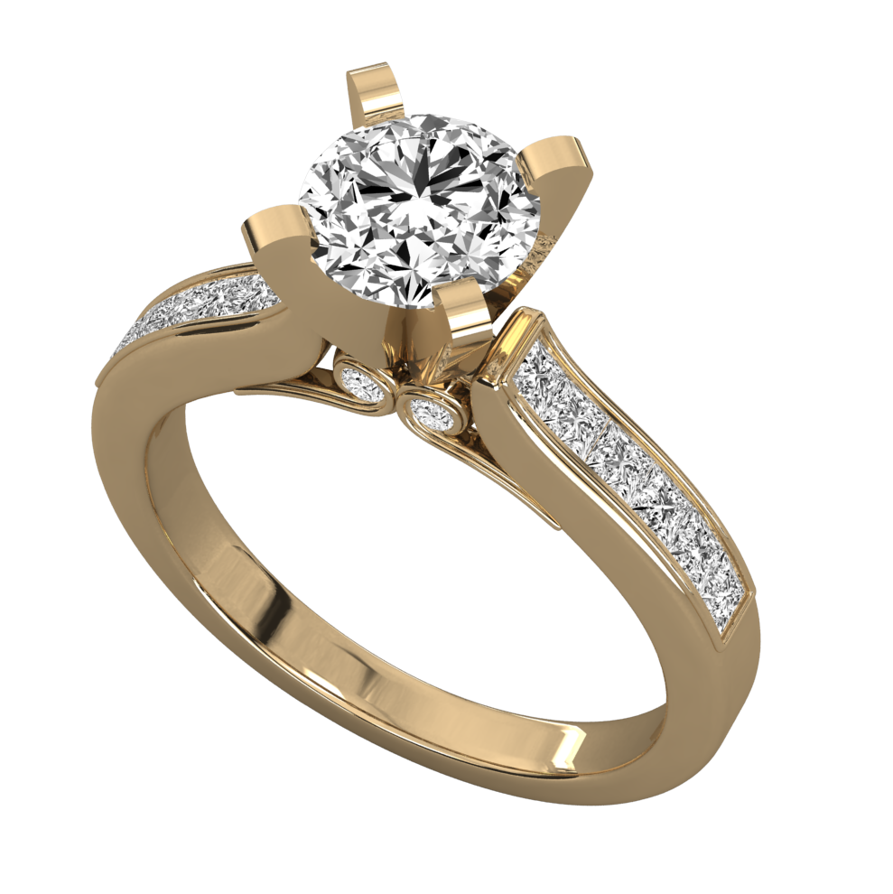 Keeva Jewels Round Cut Diamond Channel Set Solitaire Ring - KJR5079