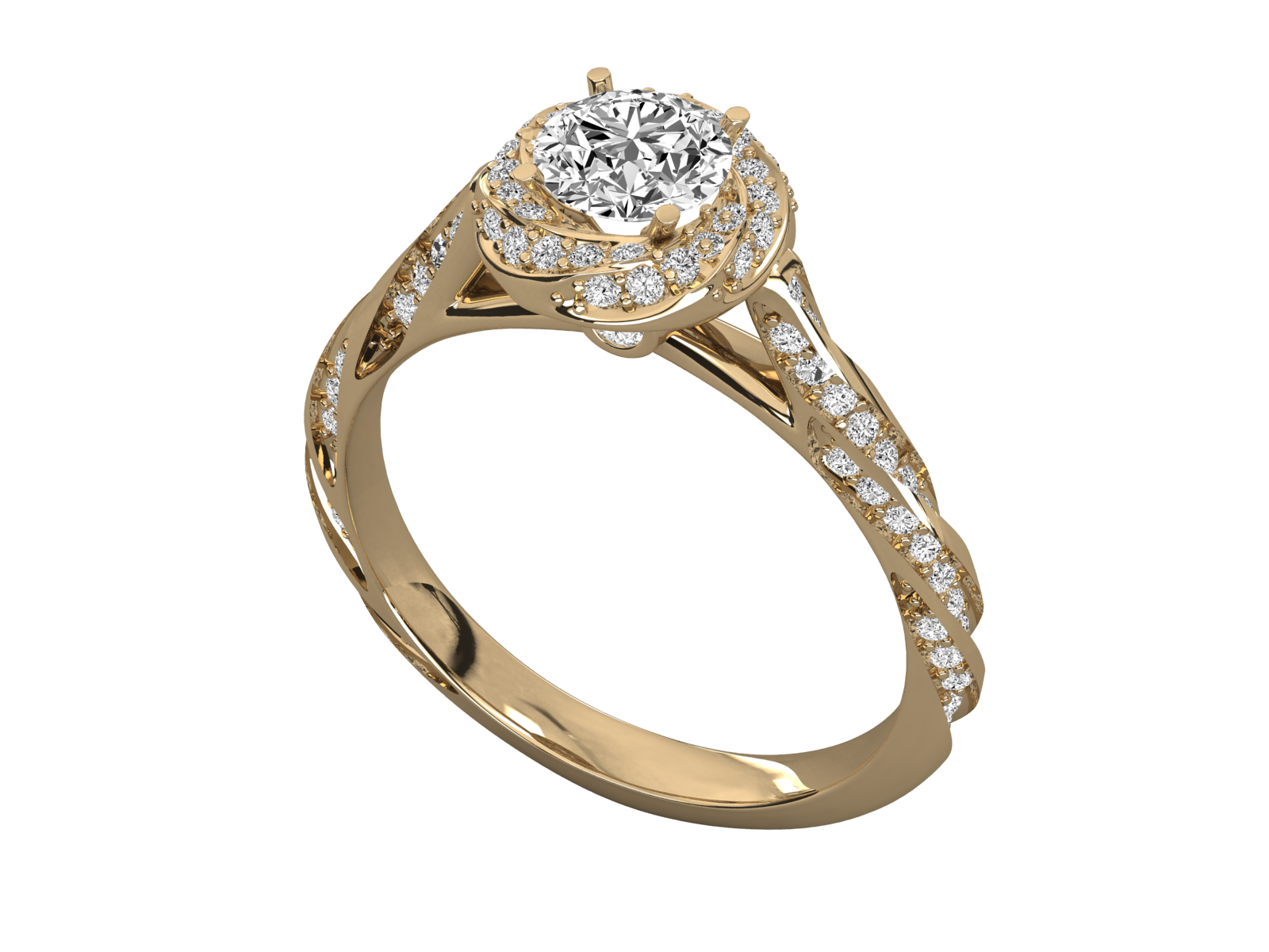 Keeva Jewels Round Diamond Spiral Halo Engagement Ring - KJR5113