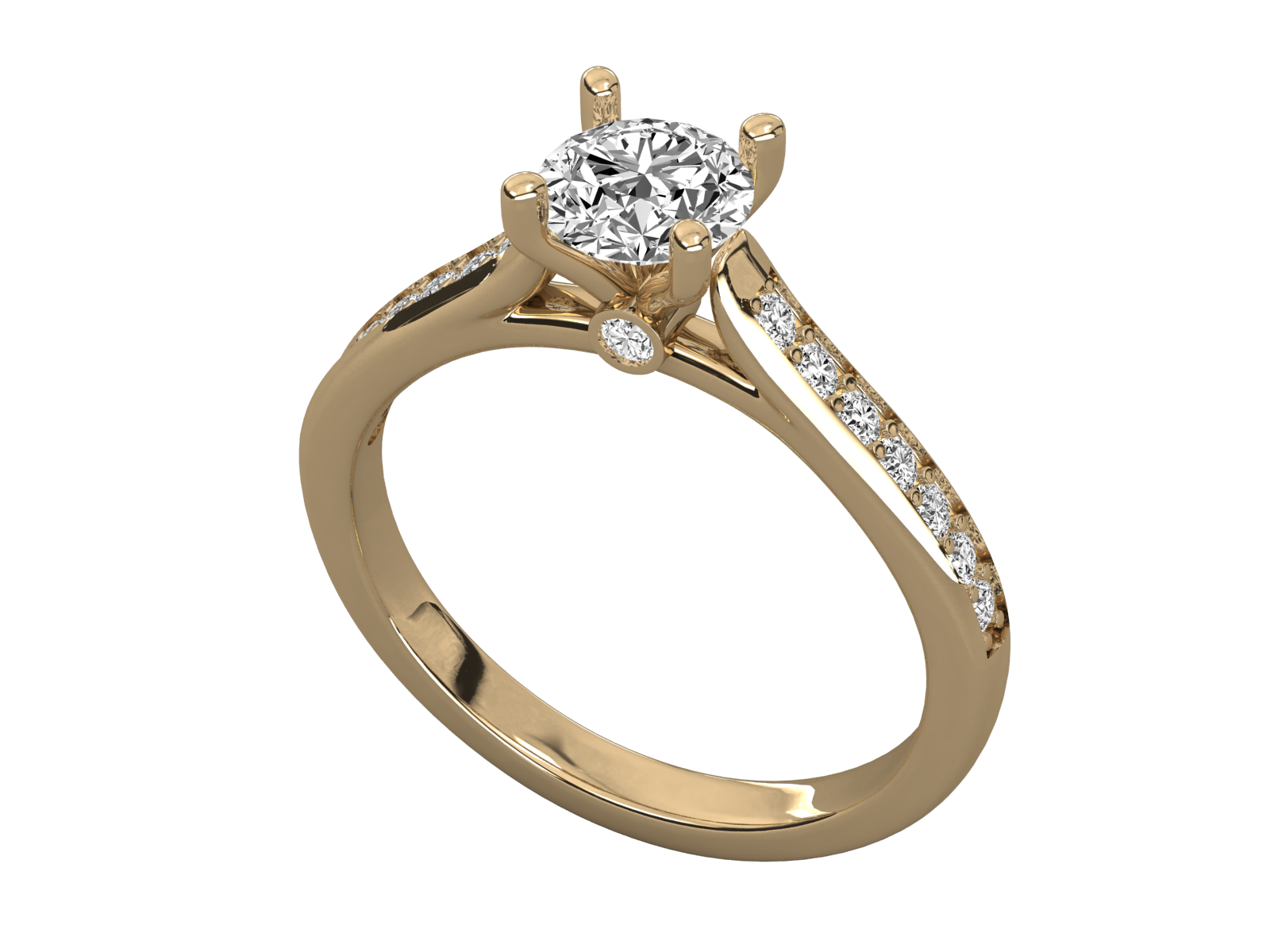 Keeva Jewels Round Diamond Lightwaight Prong Set Solitaire Ring - KJR5168