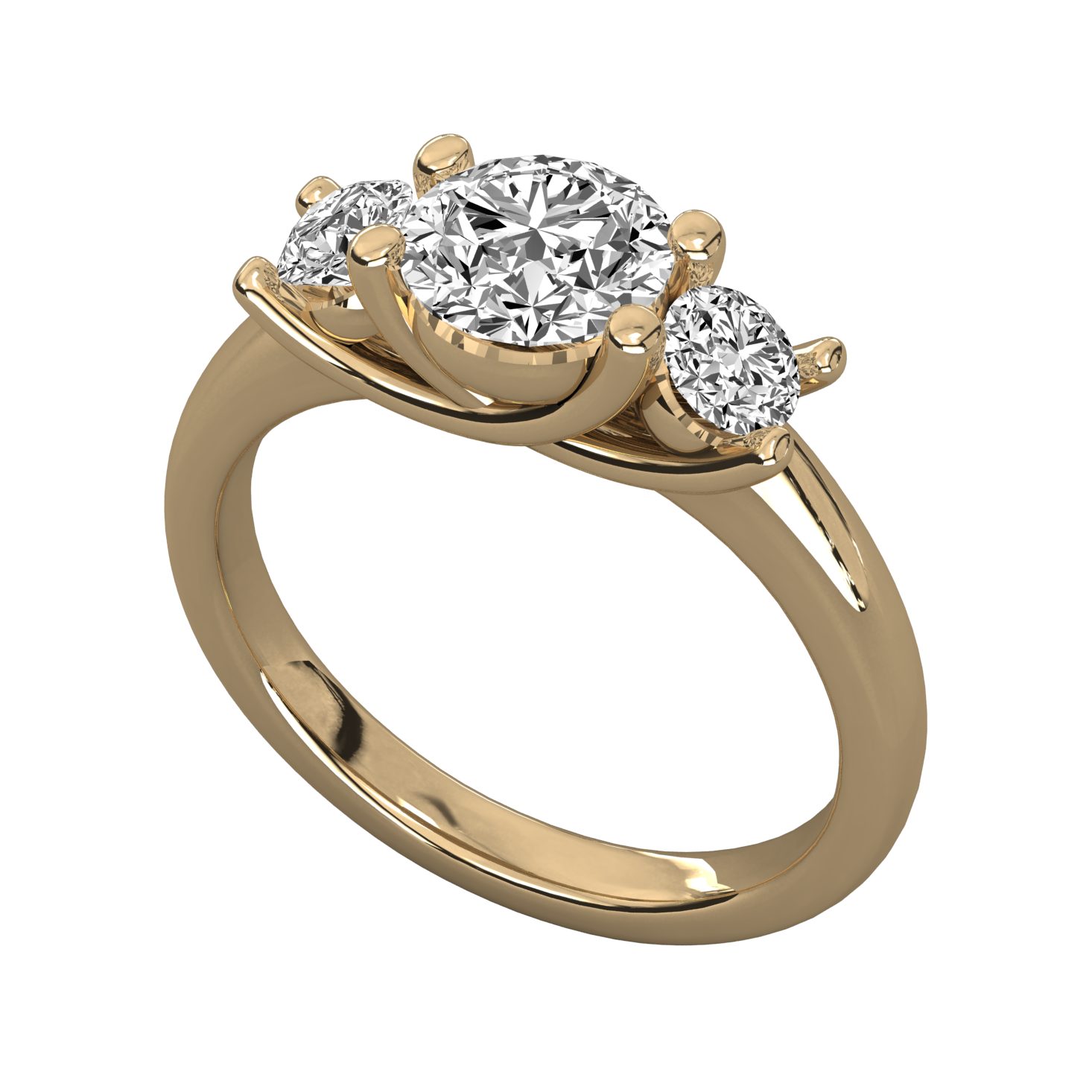 Keeva Jewels Round Diamond 3 Stone Wedding Band - KJR5038