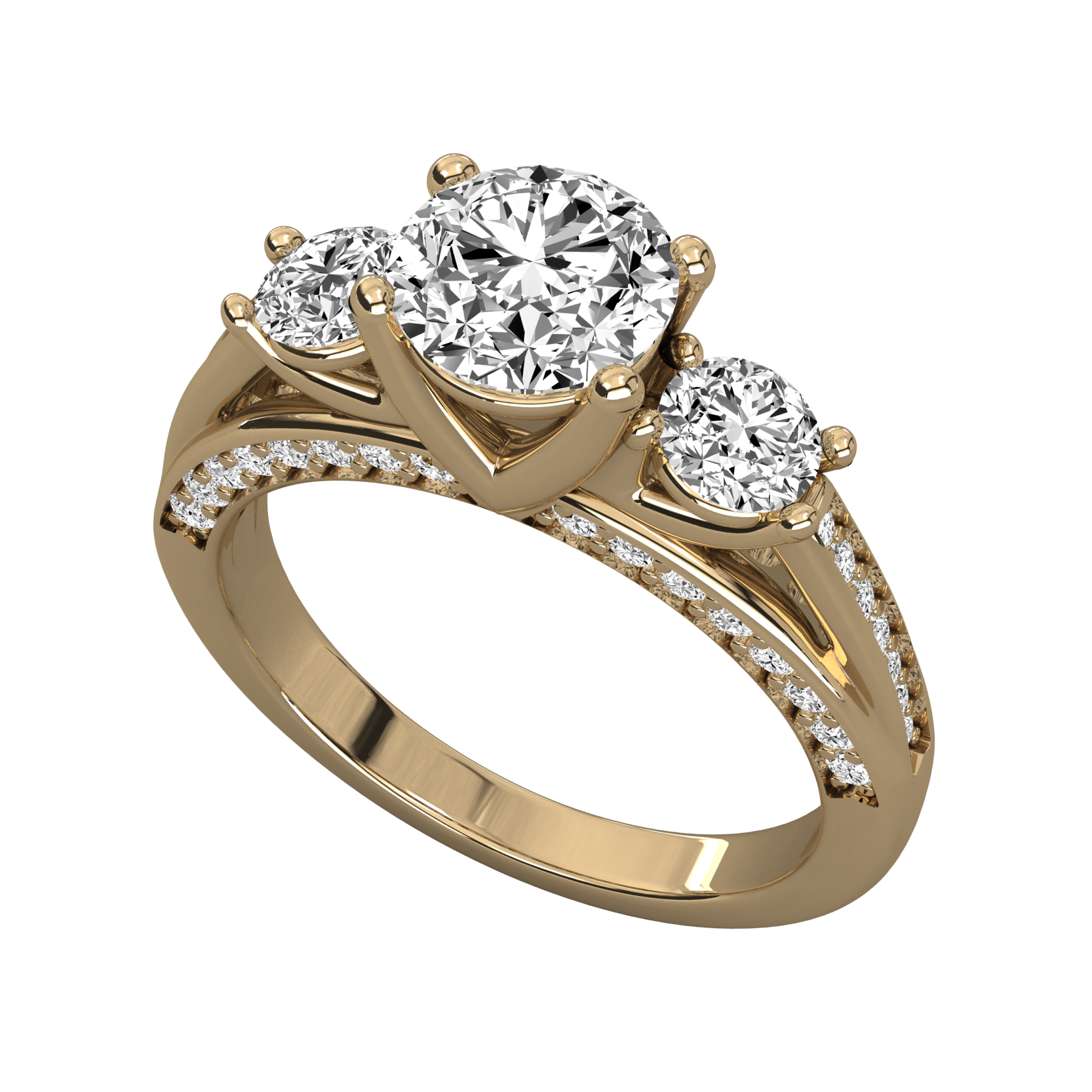 Keeva Jewels Round Cut Diamond 3 Stone Engagement Ring - KJR5039