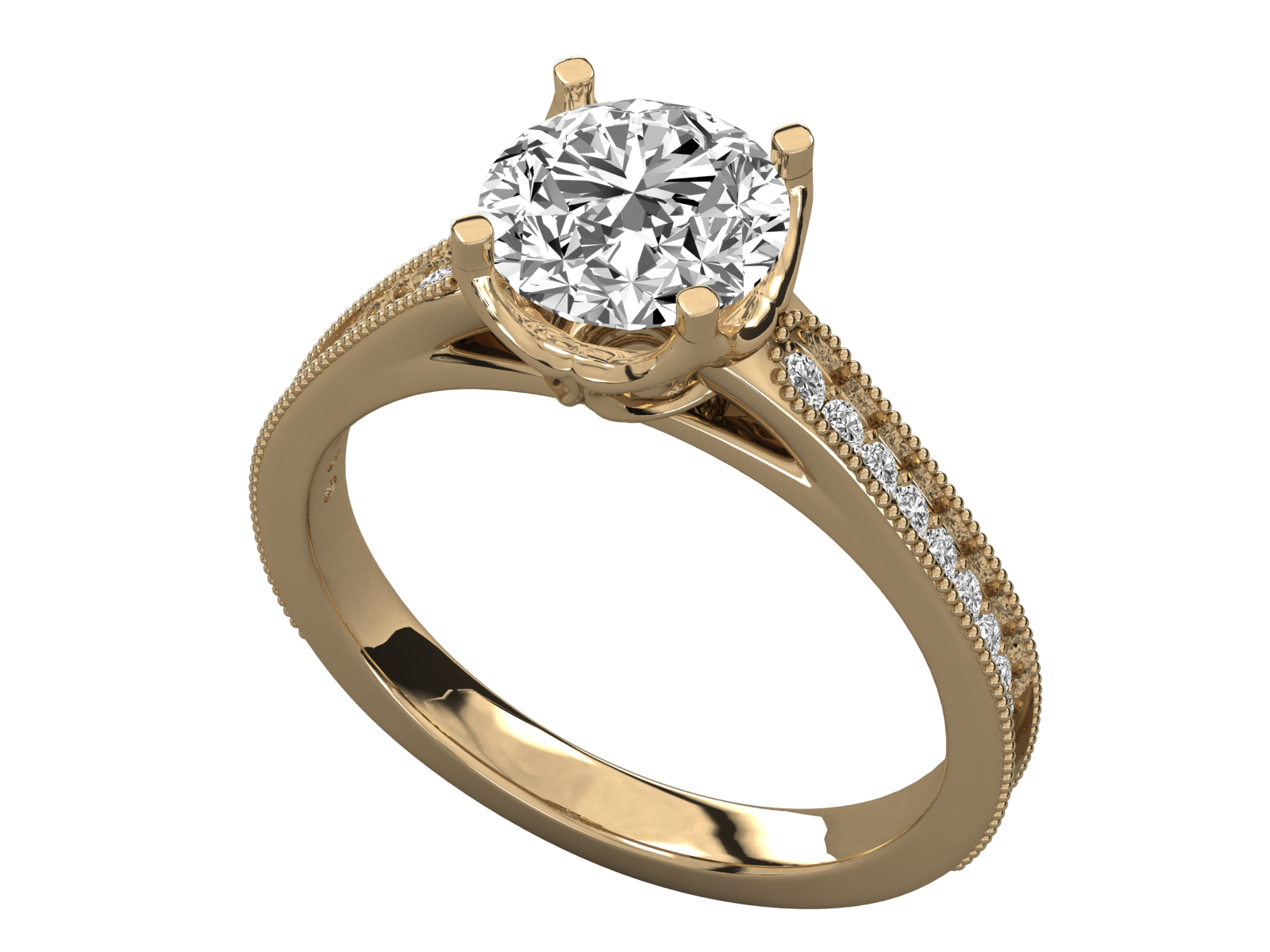 Keeva Jewels Round Diamond Designer Solitaire Wedding Ring - KJR5184