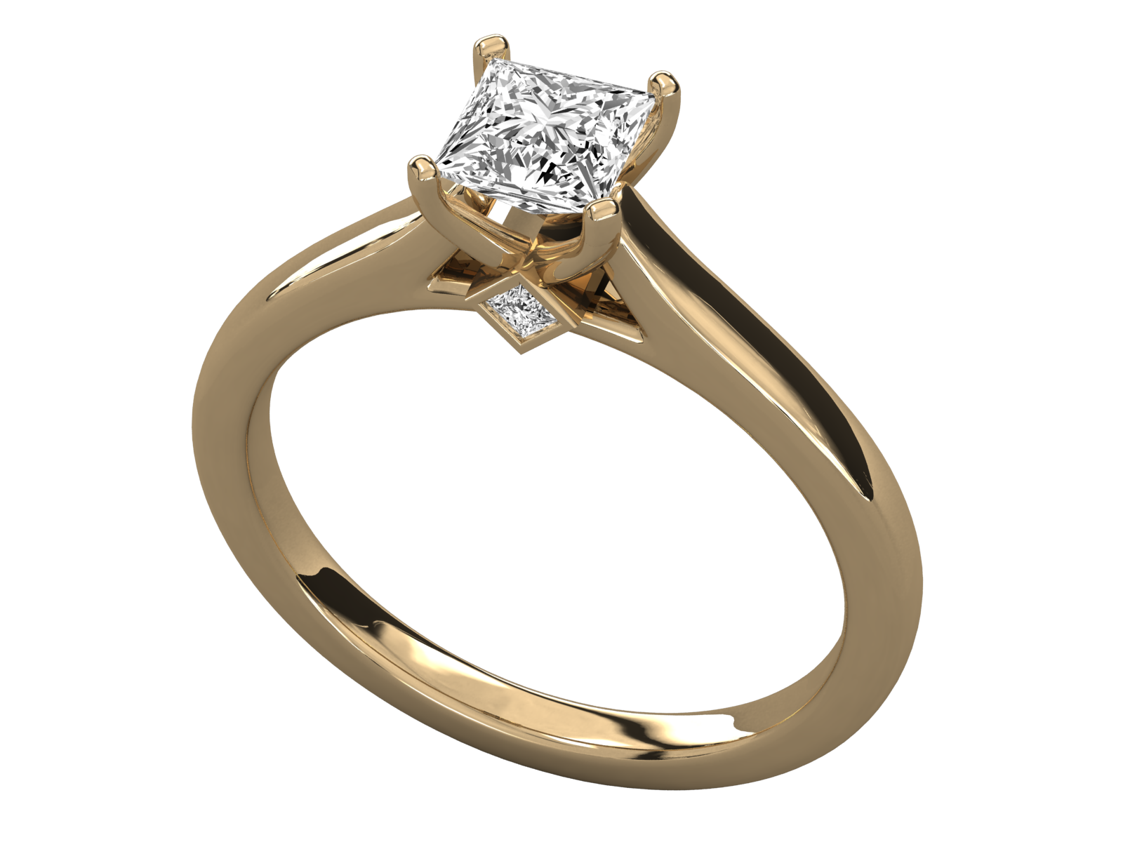 Keeva Jewels Princess Cut Diamond Solitaire Ring - KJR5180