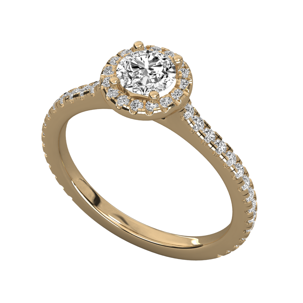 Keeva Jewels Round Diamond Micro Prong Set Halo Engagement Ring - KJR5095