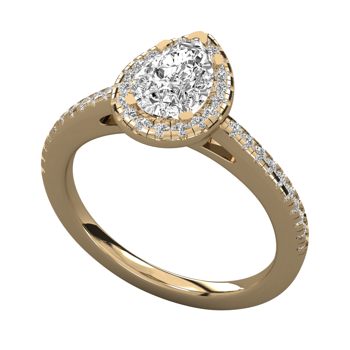 Keeva Jewels Round And Pear Diamond Halo Engagement Ring - KJR5081