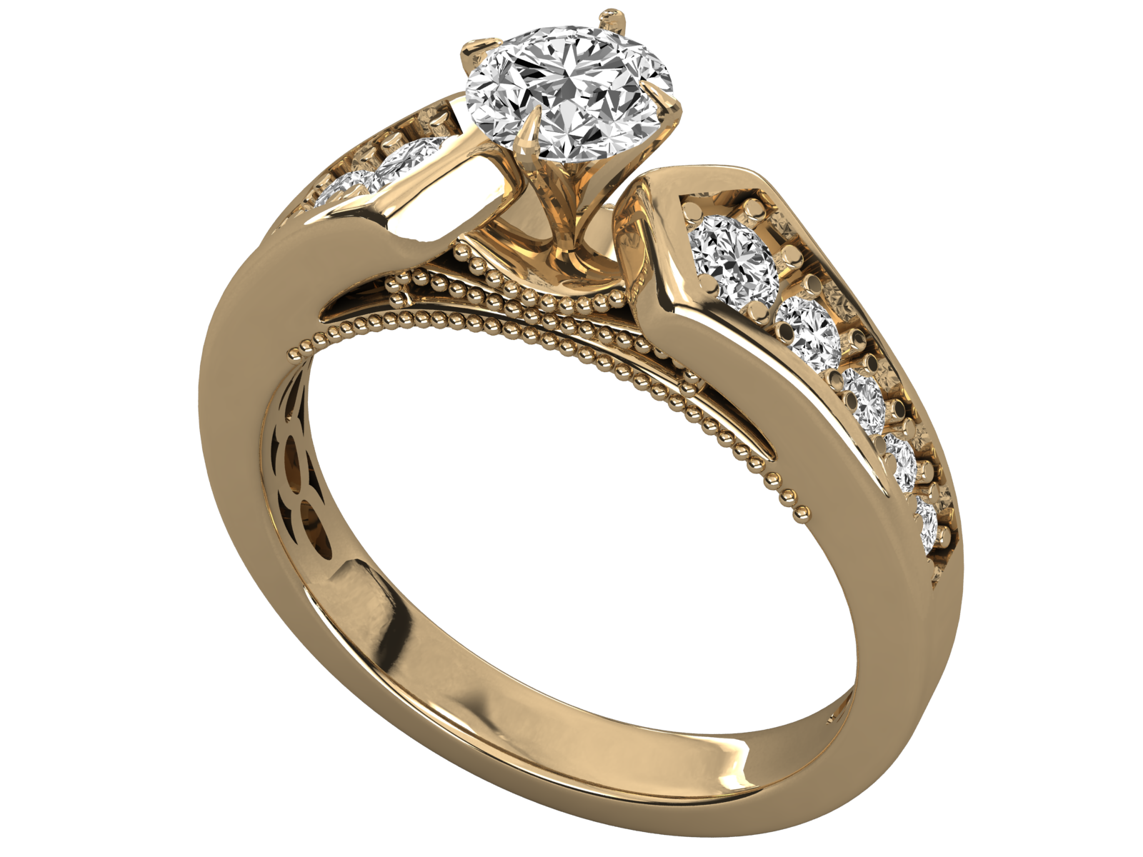 Keeva Jewels Round Diamond Tigor Prong Set Solitaire Ring - KJR5166