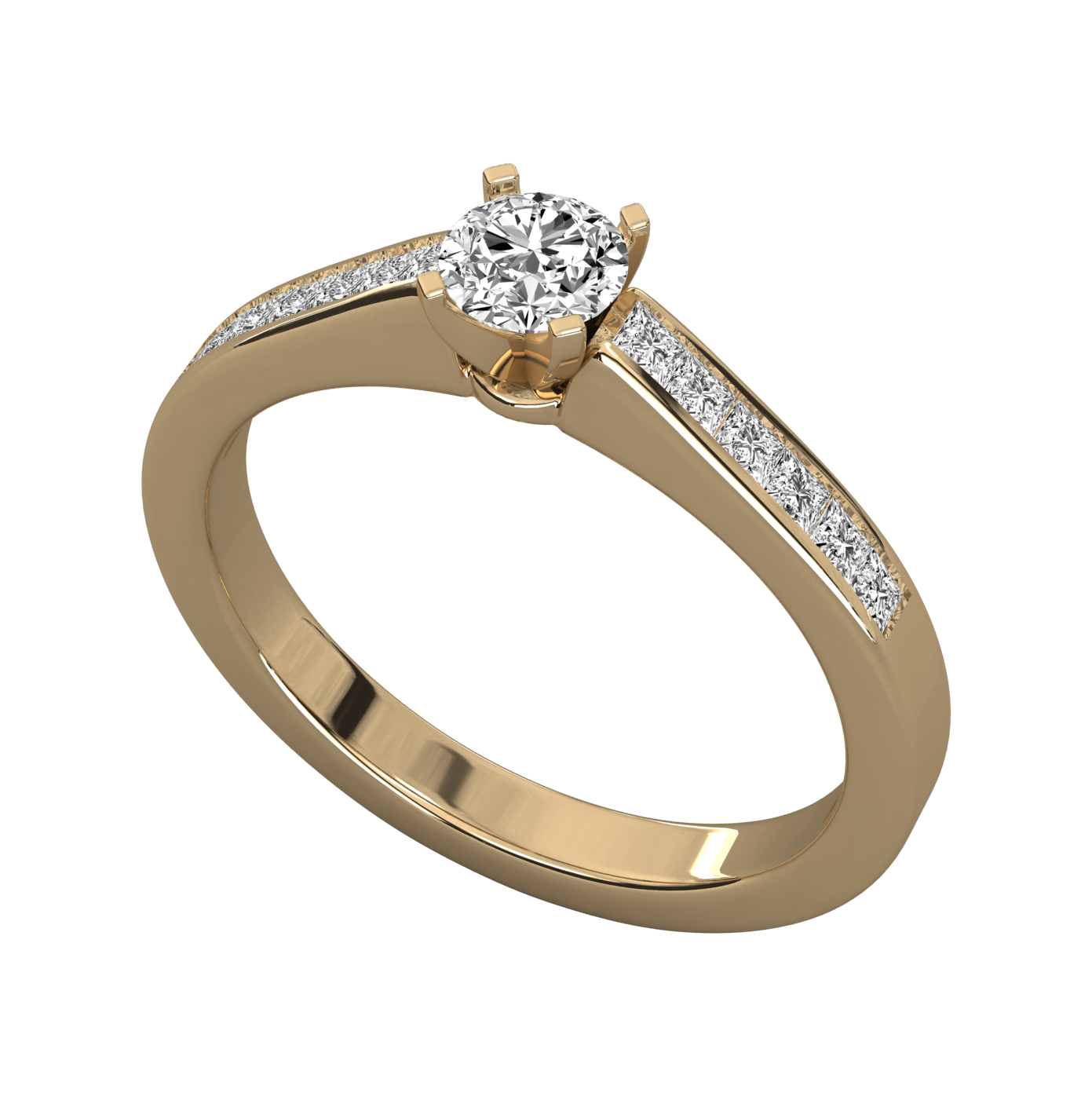 Keeva Jewels Round Cut Diamond And Princess Cut Diamond Solitaire Ring - KJR5069