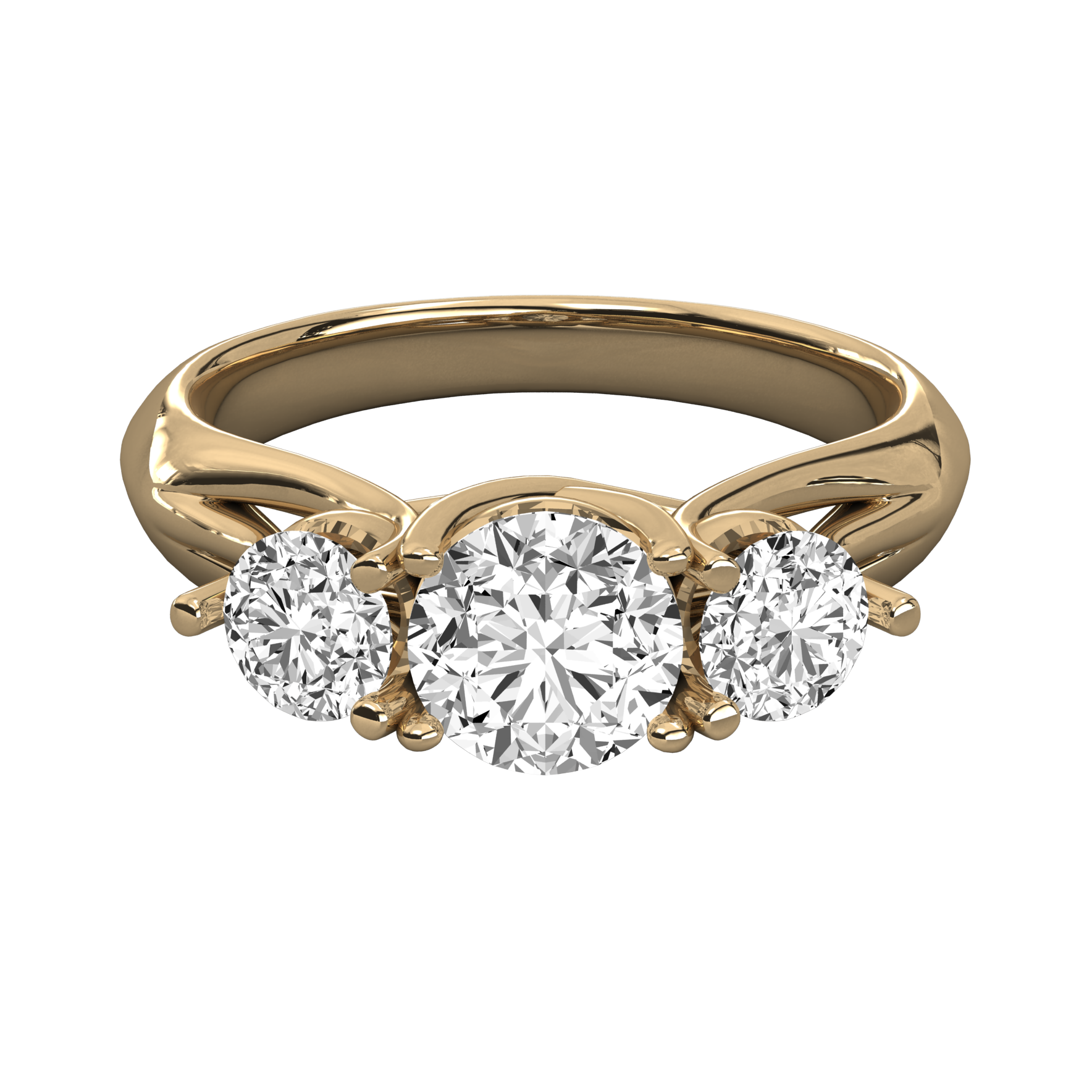 Keeva Jewels Round Cut Diamond 3 Stone Wedding Band - KJR5036