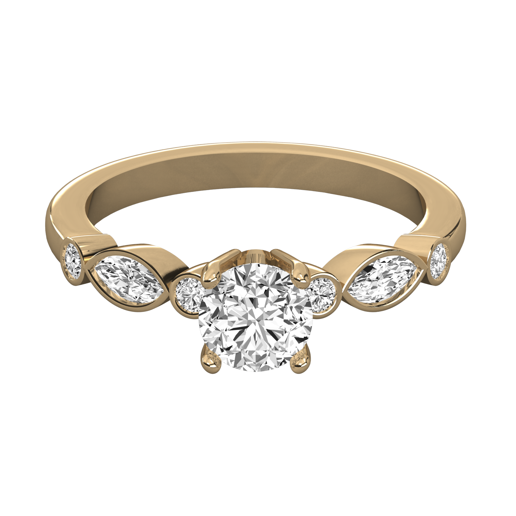 Keeva Jewels Round Cut And Marquise Diamond Solitaire Wedding Band - KJR5076