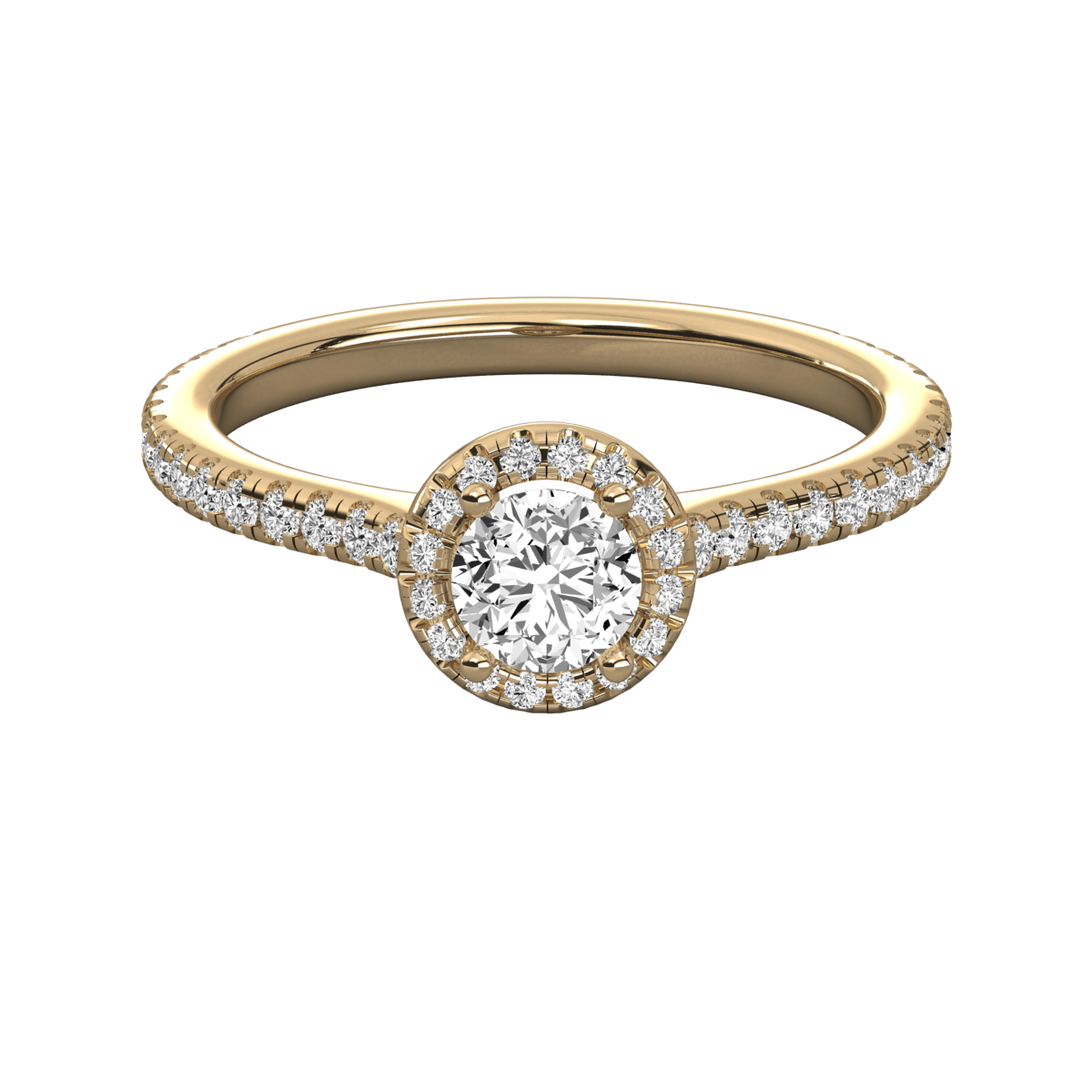 Keeva Jewels Round Diamond Micro Prong Set Halo Engagement Ring - KJR5095