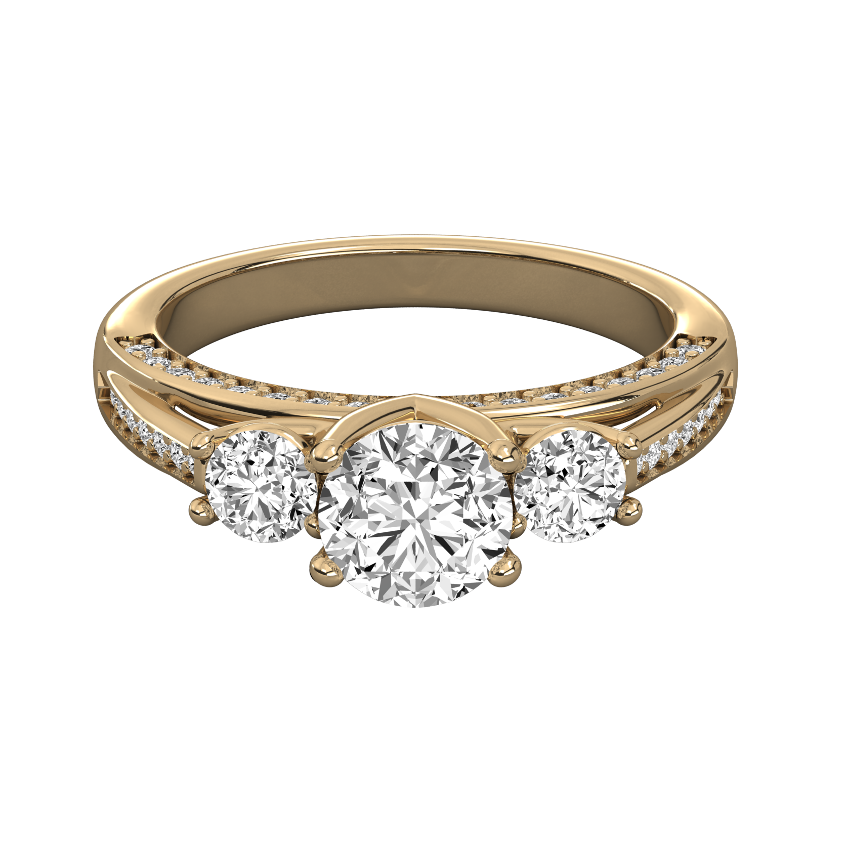 Keeva Jewels Round Cut Diamond 3 Stone Engagement Ring - KJR5039