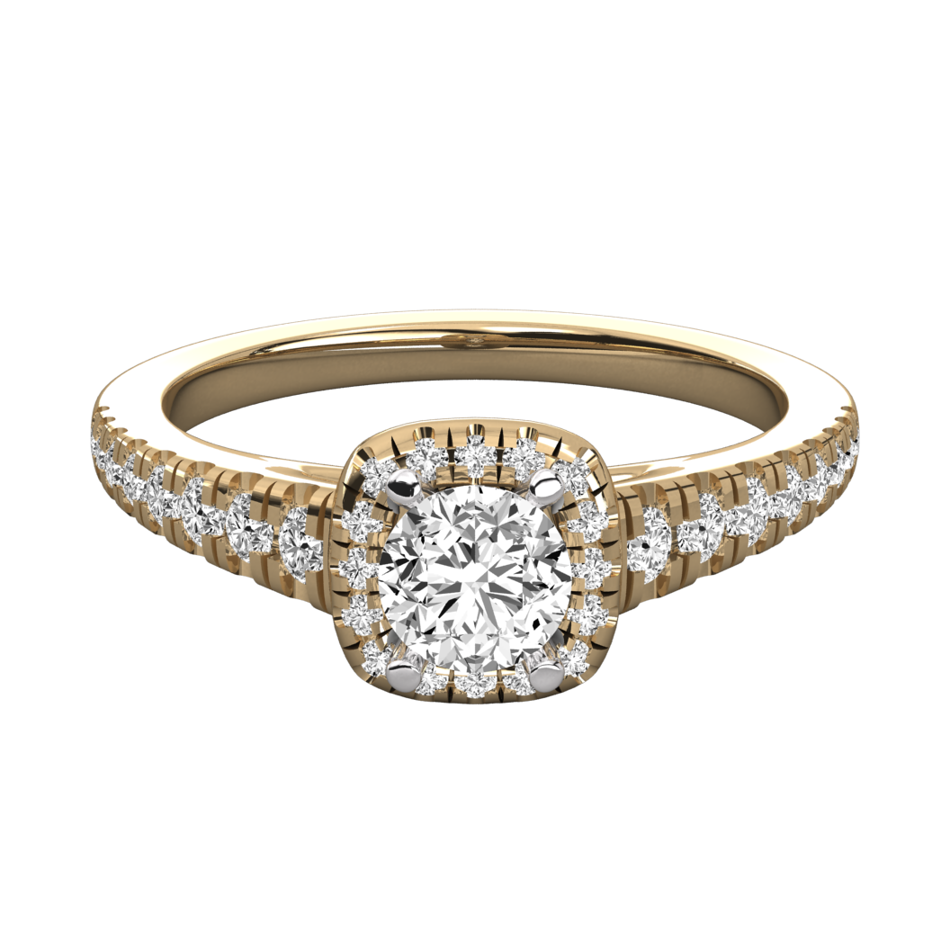 Keeva Jewels Round Diamond Square Halo Engagement Ring - KJR5093