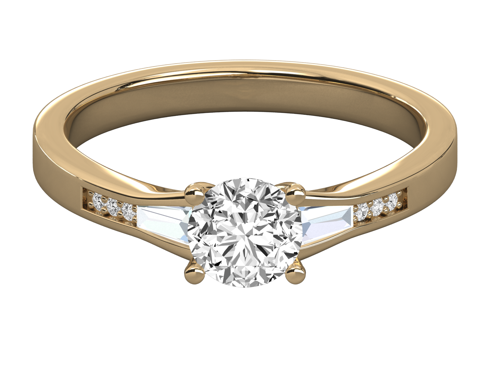 Keeva Jewels Round Diamond And Tapper bugget Designer Solitaire Ring - KJR5167