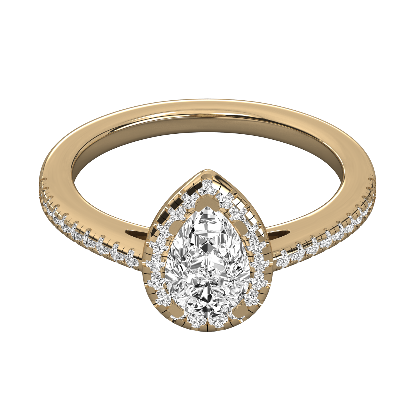 Keeva Jewels Round And Pear Diamond Halo Engagement Ring - KJR5081