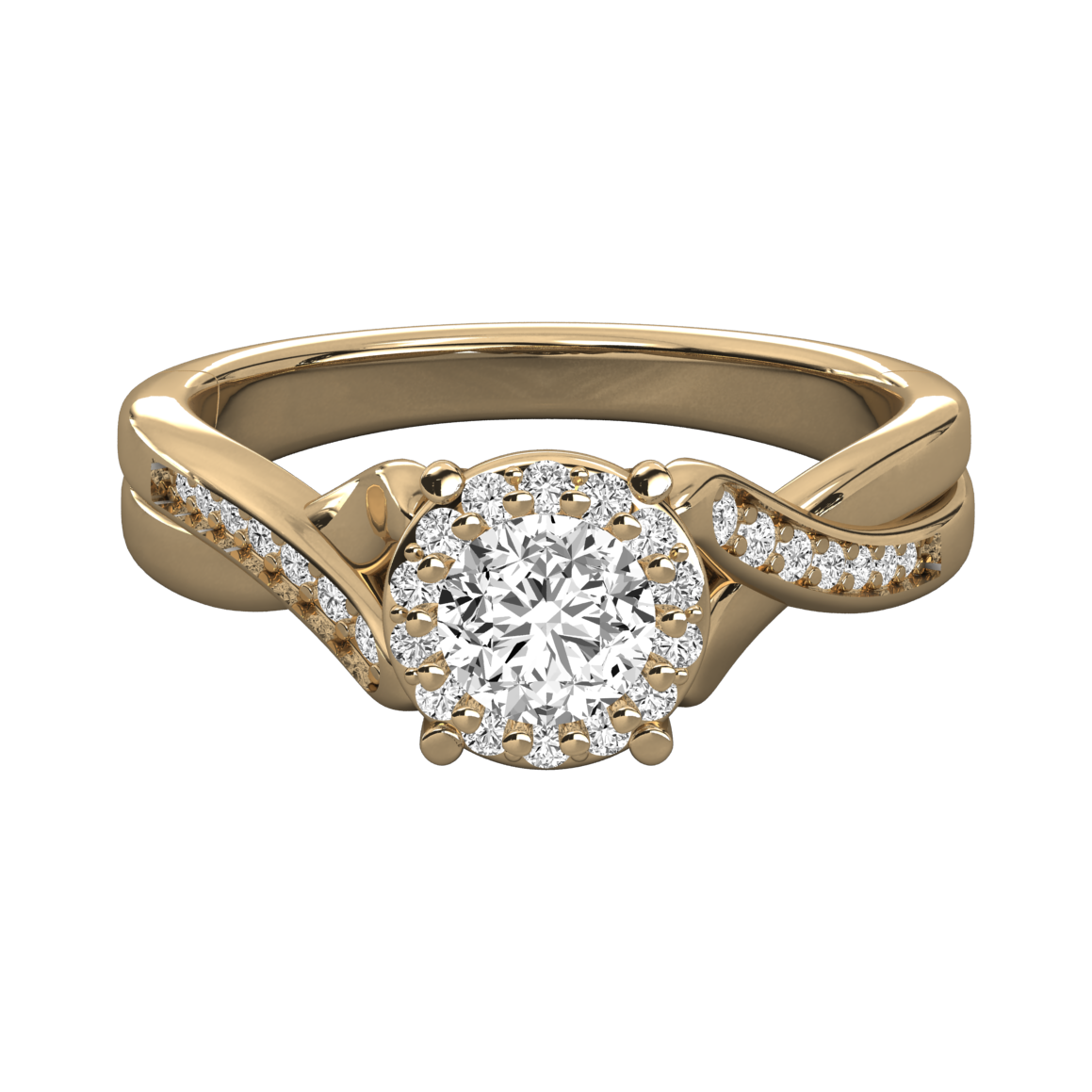 Keeva Jewels Round Diamond Twisted Shank Halo Engagement Ring - KJR5091