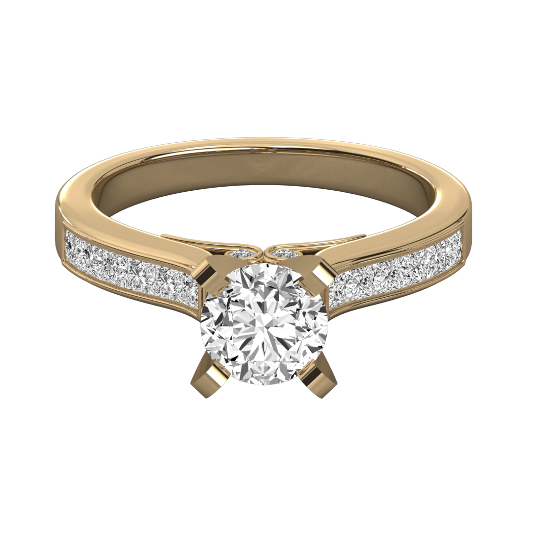 Keeva Jewels Round Cut Diamond Channel Set Solitaire Ring - KJR5079