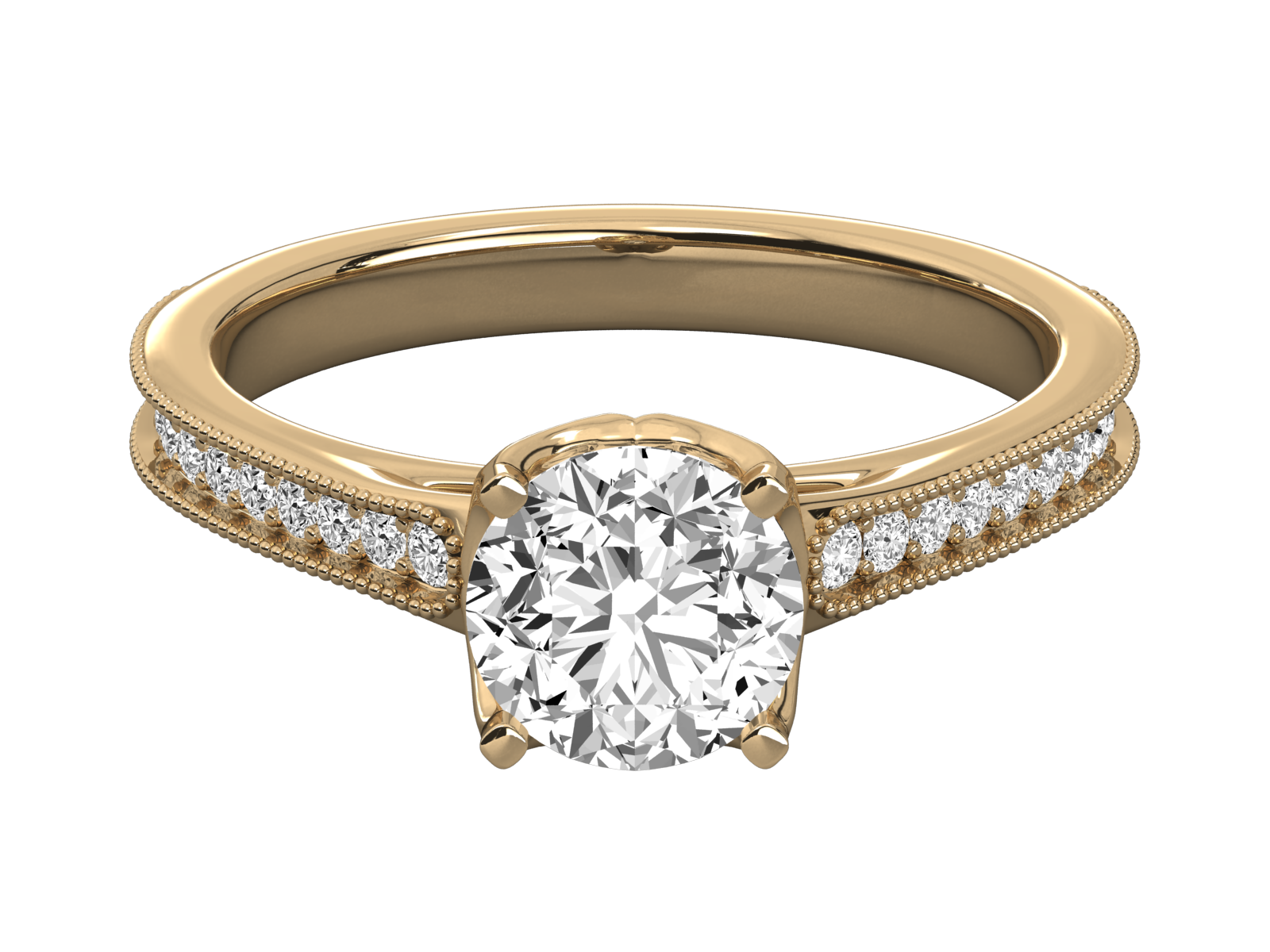 Keeva Jewels Round Diamond Designer Solitaire Wedding Ring - KJR5184