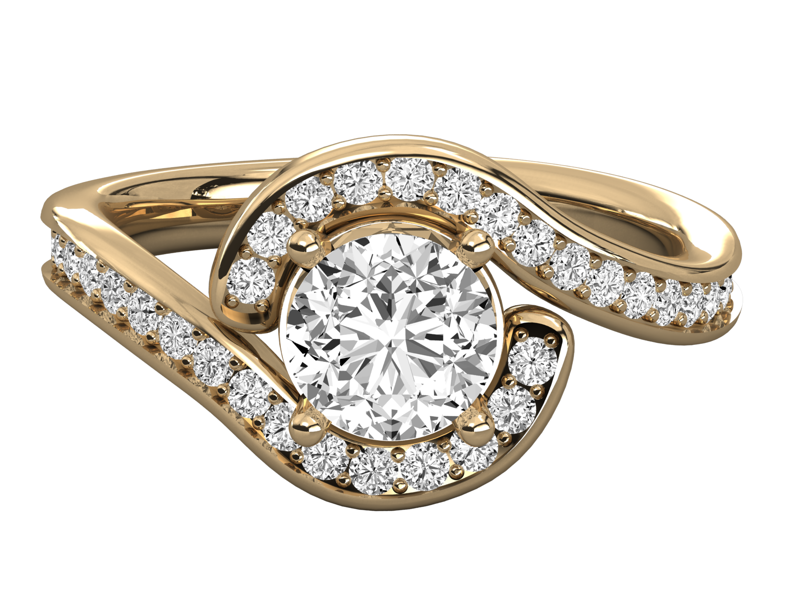 Keeva Jewels Round Diamond Bypass Halo Engagement Ring -KJR5163